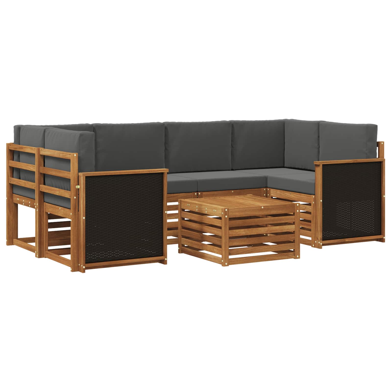 Ensemble de canapés d'extérieur 7 pcs Naturel et Anthracite - XIOS
