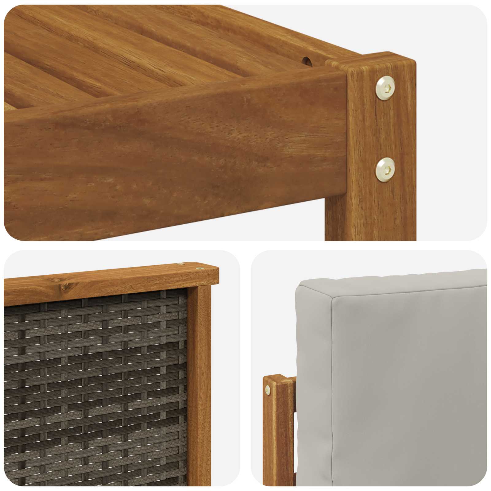 Ensemble de canapés d'extérieur 7 pcs Naturel et gris clair - XIOS