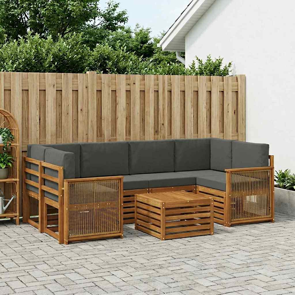 Ensemble de canapés d'extérieur 7 pcs Naturel et Anthracite - XIOS