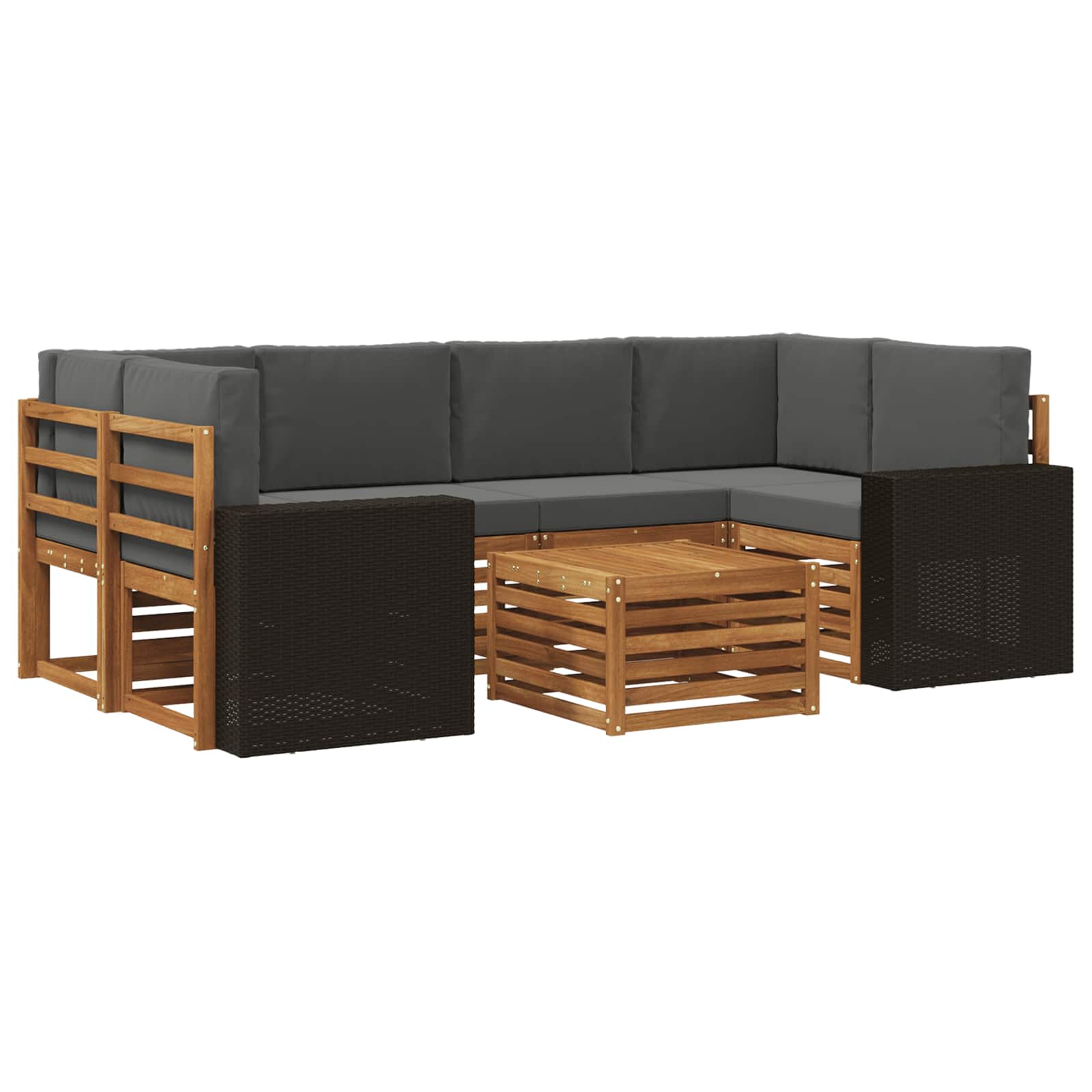 Ensemble de canapés d'extérieur 7 pcs Naturel et Anthracite - XIOS