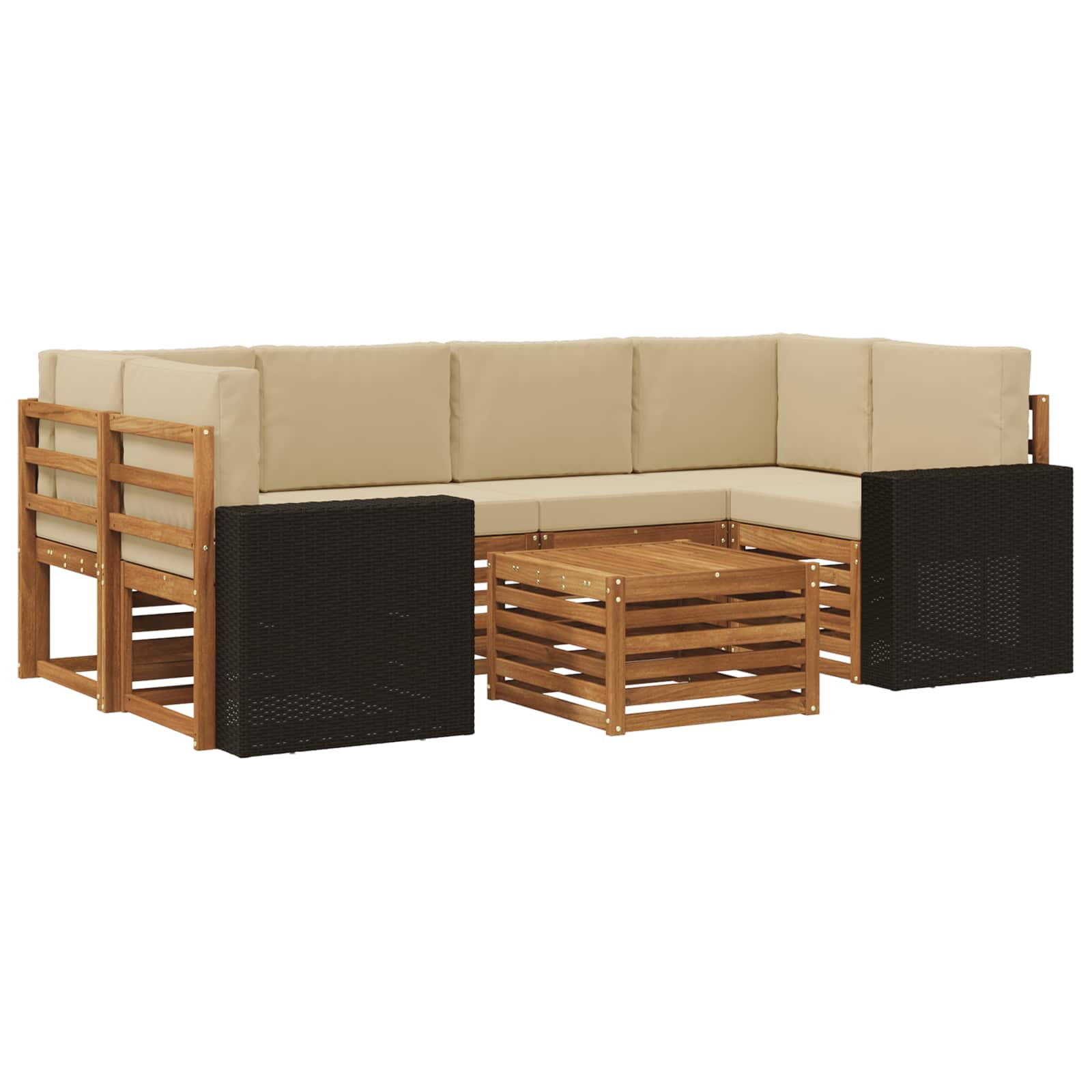 Ensemble de canapés d'extérieur 7 pcs Naturel et Beige - XIOS