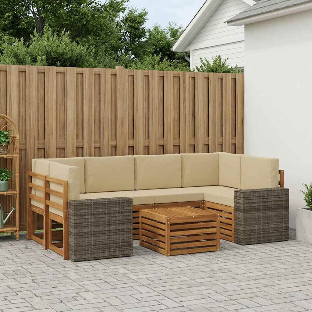 Ensemble de canapés d'extérieur 7 pcs Naturel et Beige - XIOS