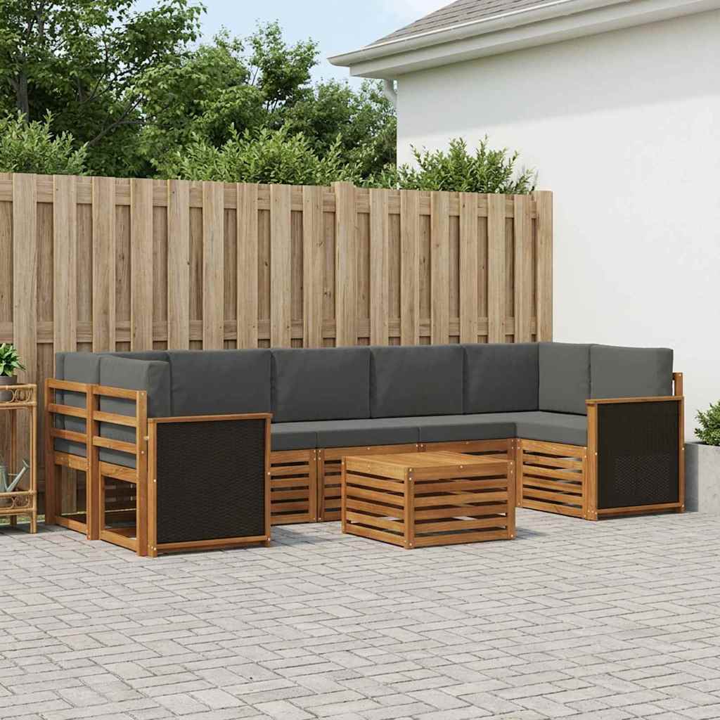 Ensemble de canapés d'extérieur 8 pcs Naturel et Anthracite - XIOS
