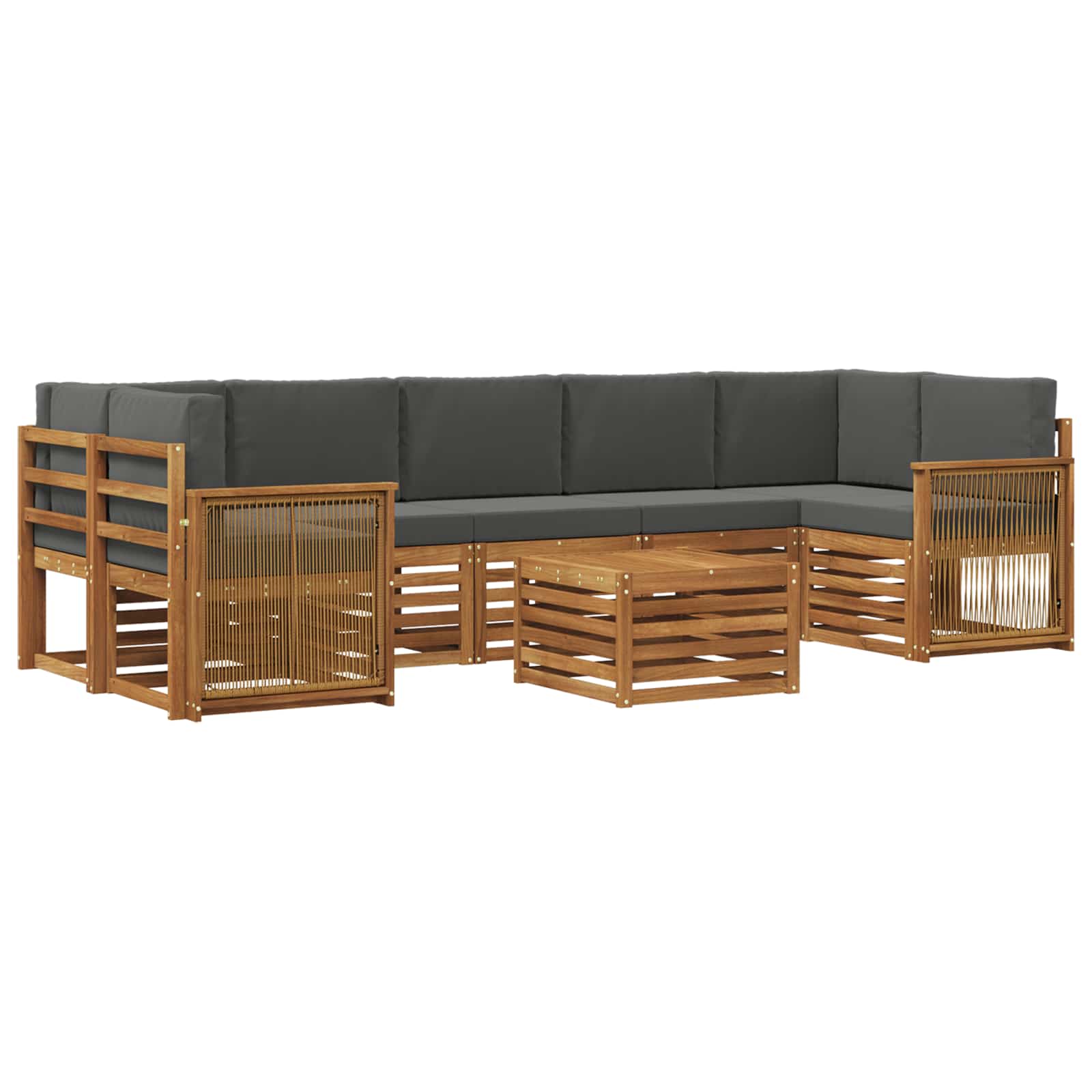 Ensemble de canapés d'extérieur 8 pcs Naturel et Anthracite - XIOS