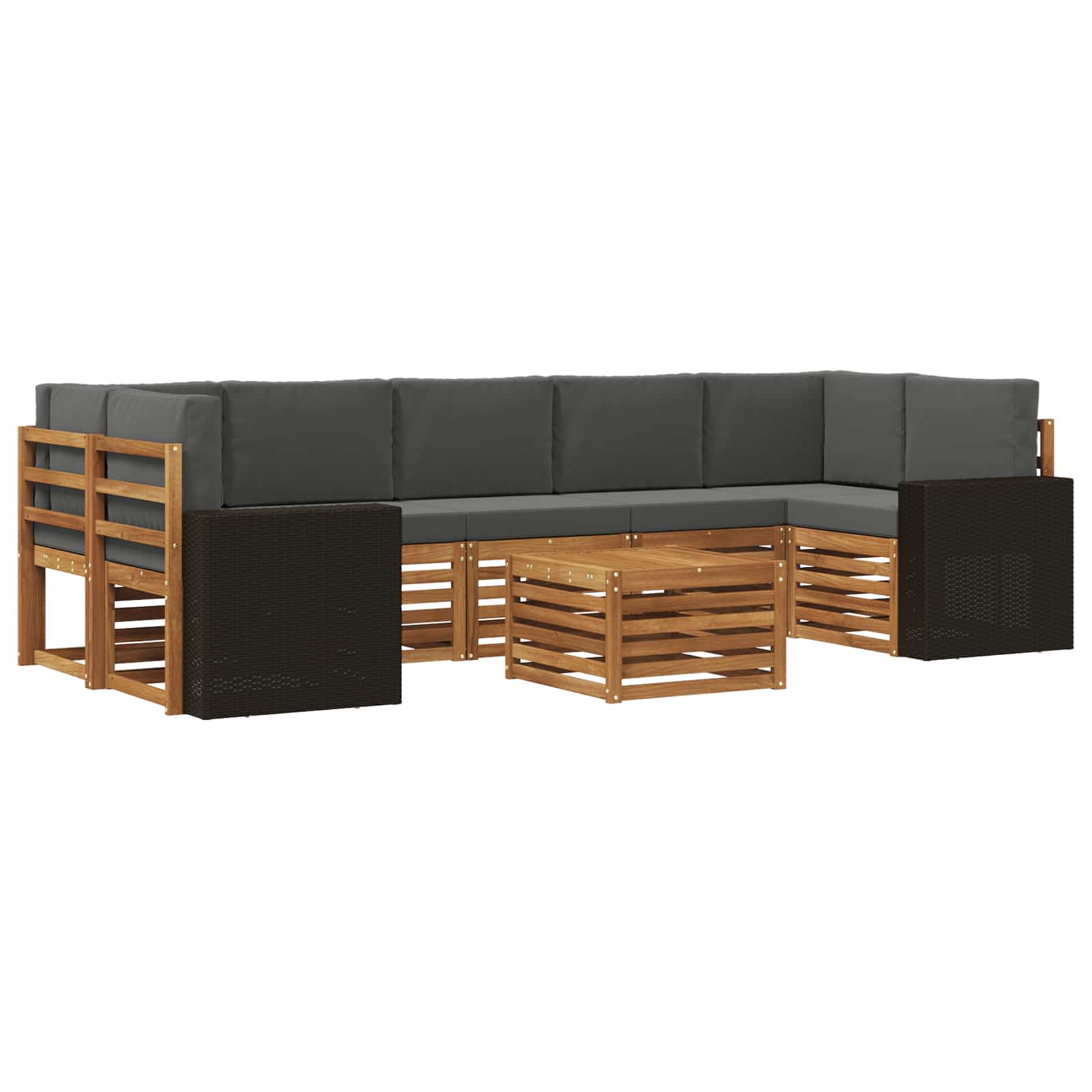 Ensemble de canapés d'extérieur 8 pcs Naturel et Anthracite - XIOS