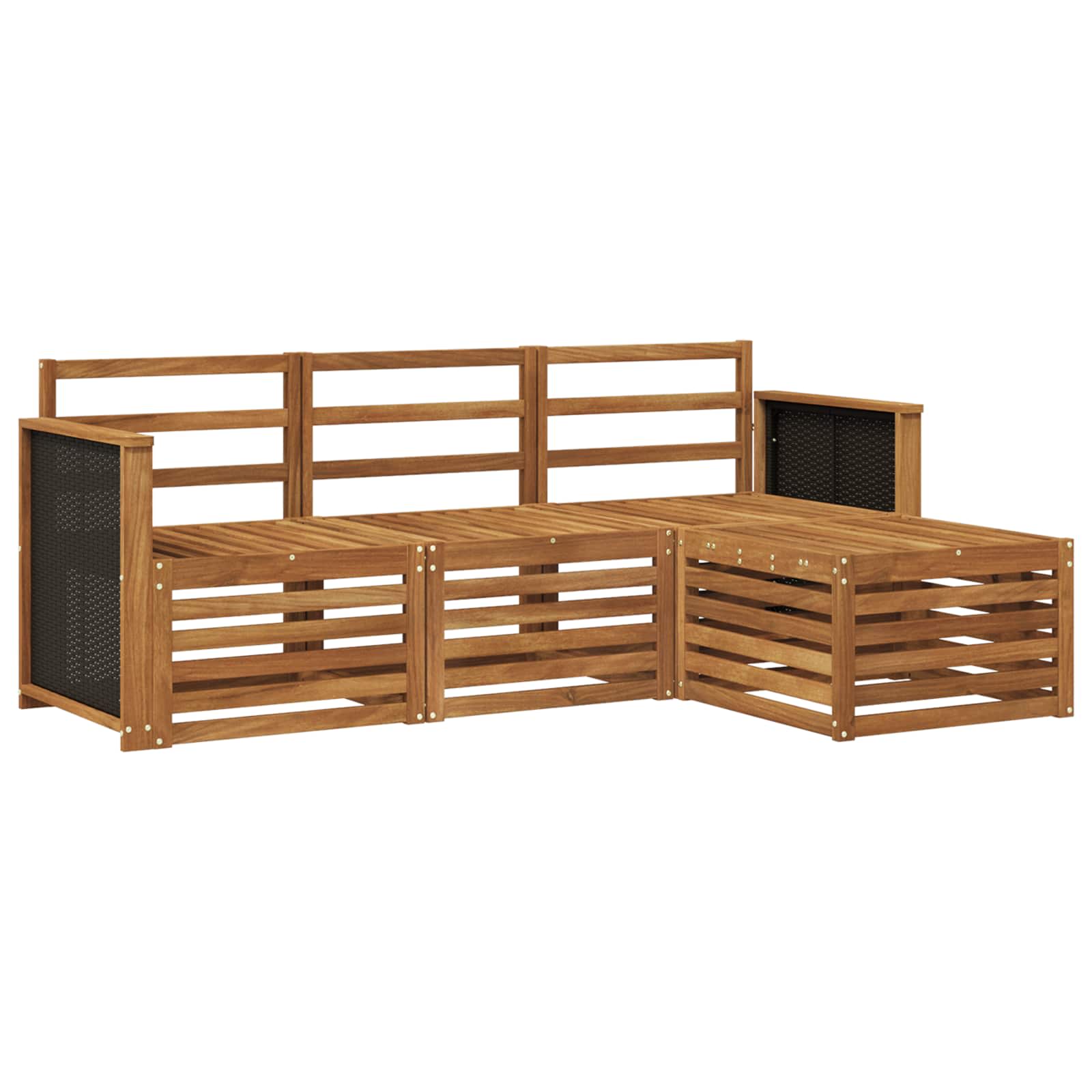 Ensemble de canapés d'extérieur 4 pc Naturel