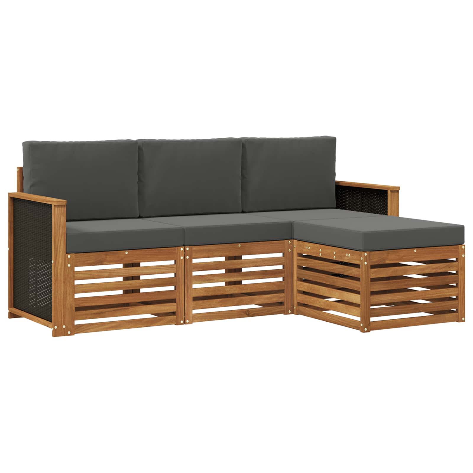 Ensemble de canapés d'extérieur 4 pcs Naturel et Anthracite - XIOS