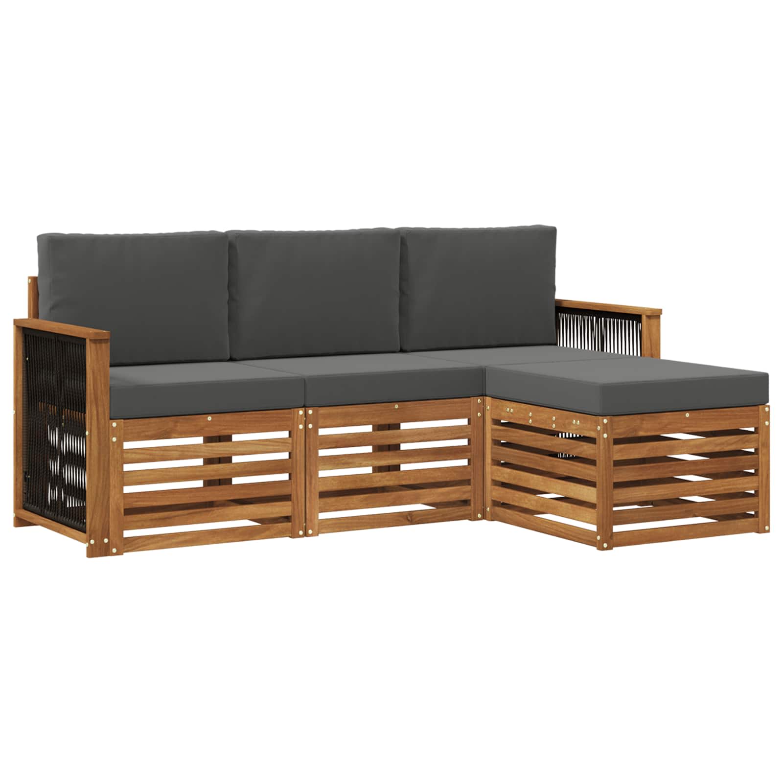 Ensemble de canapés d'extérieur 4 pcs Naturel et Anthracite - XIOS