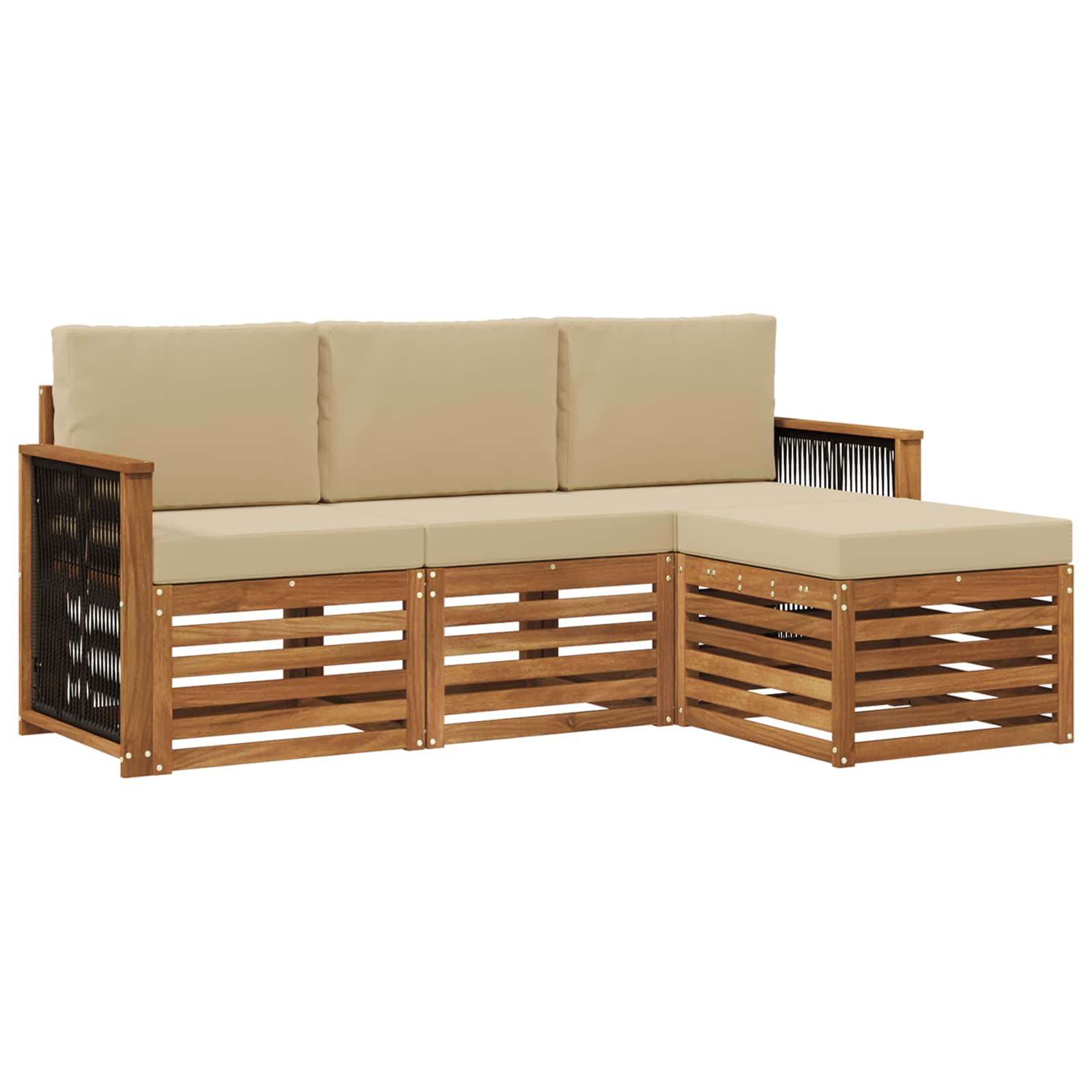 Ensemble de canapés d'extérieur 4 pc Naturel et Beige
