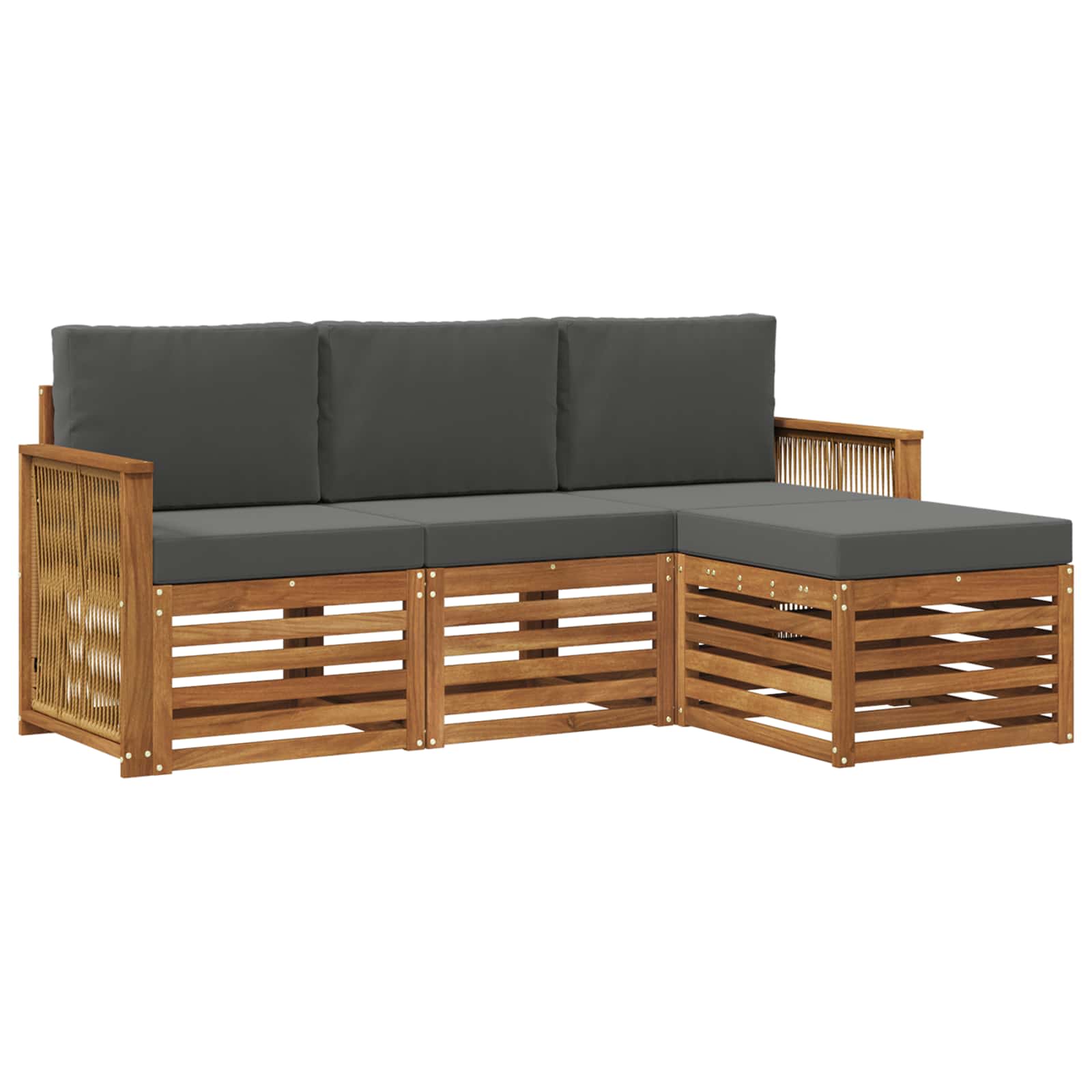 Ensemble de canapés d'extérieur 4 pcs Naturel et Anthracite - XIOS