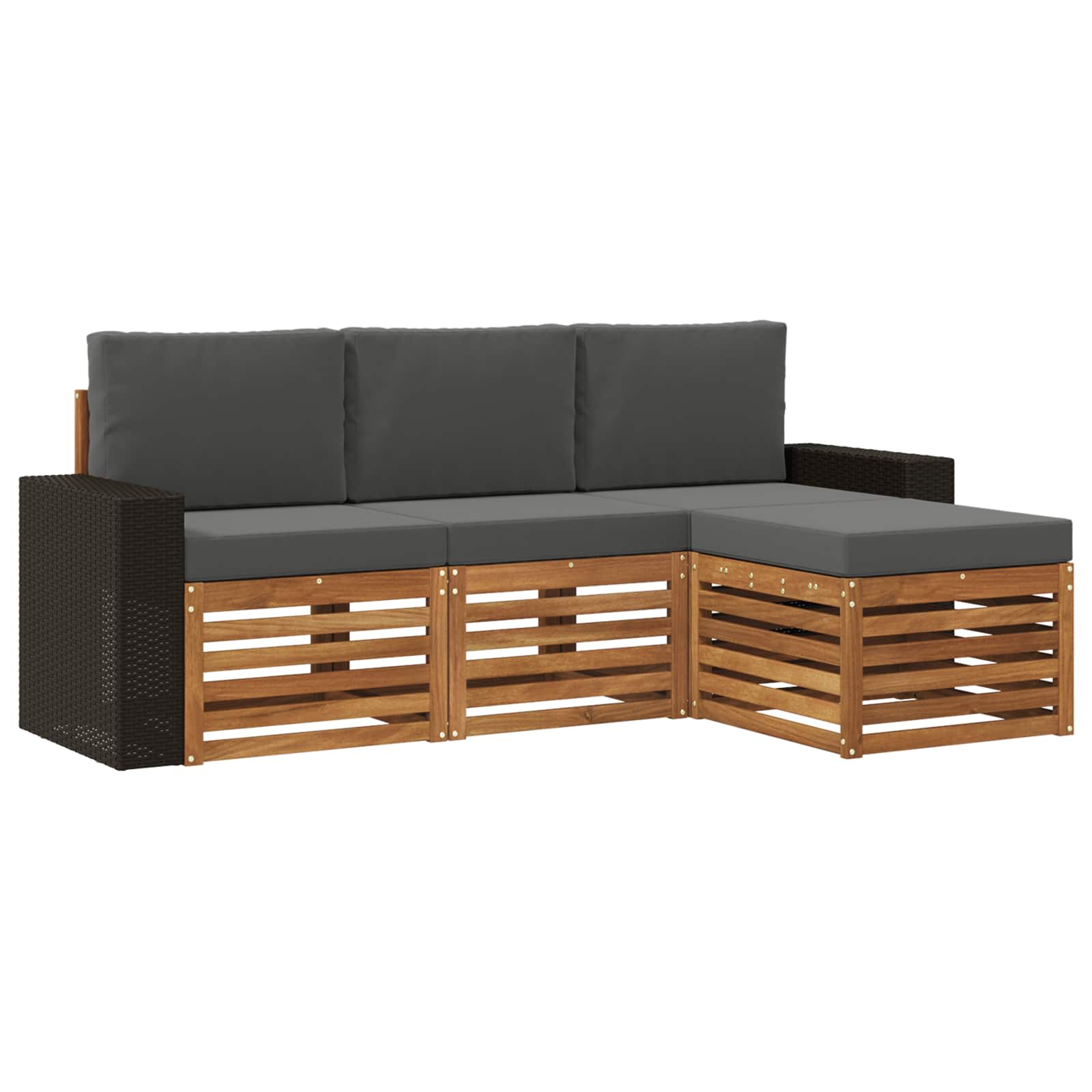 Ensemble de canapés d'extérieur 4 pcs Naturel et Anthracite - XIOS