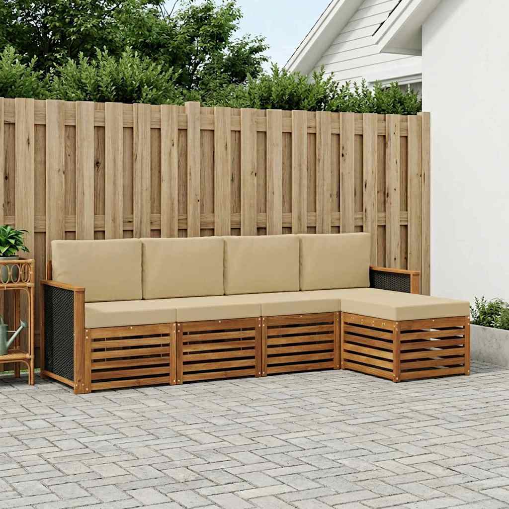 Ensemble de canapés d'extérieur 5 pcs Naturel et Beige - XIOS
