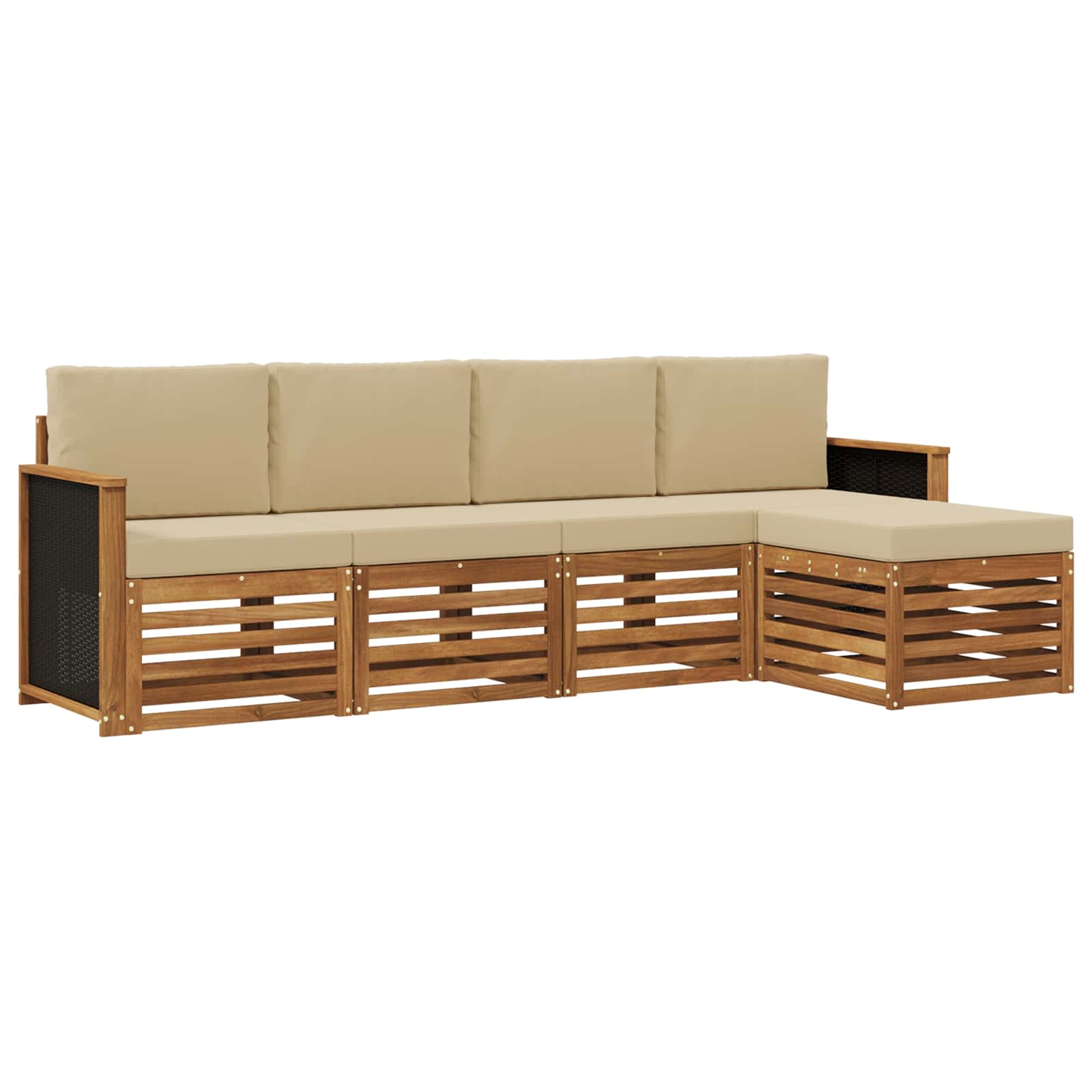 Ensemble de canapés d'extérieur 5 pcs Naturel et Beige - XIOS