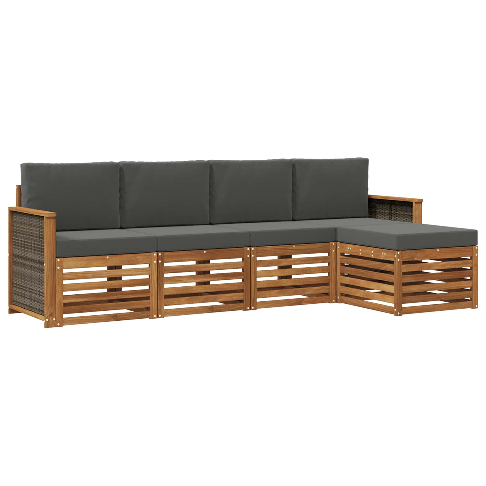 Ensemble de canapés d'extérieur 5 pcs Naturel et Anthracite - XIOS