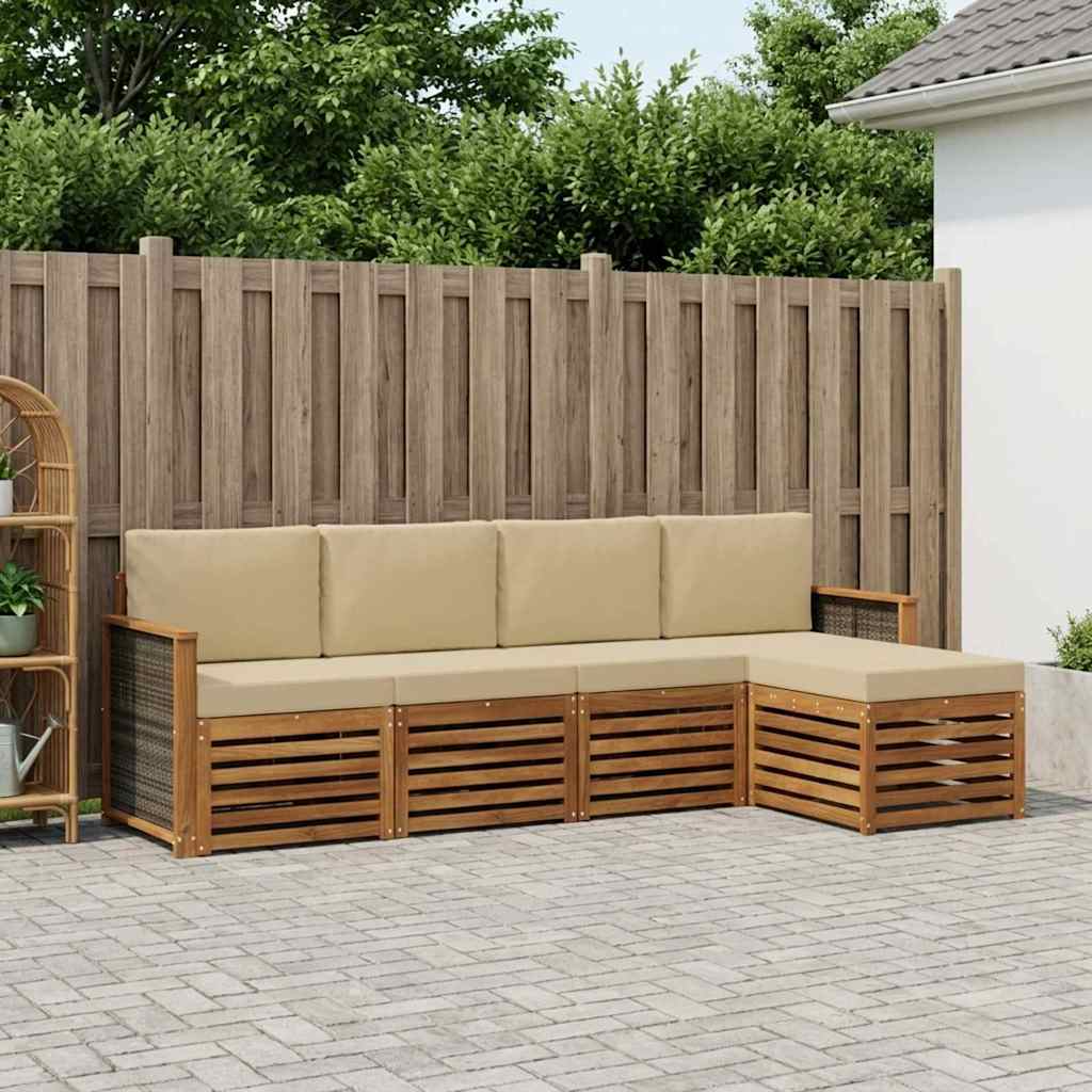 Ensemble de canapés d'extérieur 5 pcs Naturel et Beige - XIOS