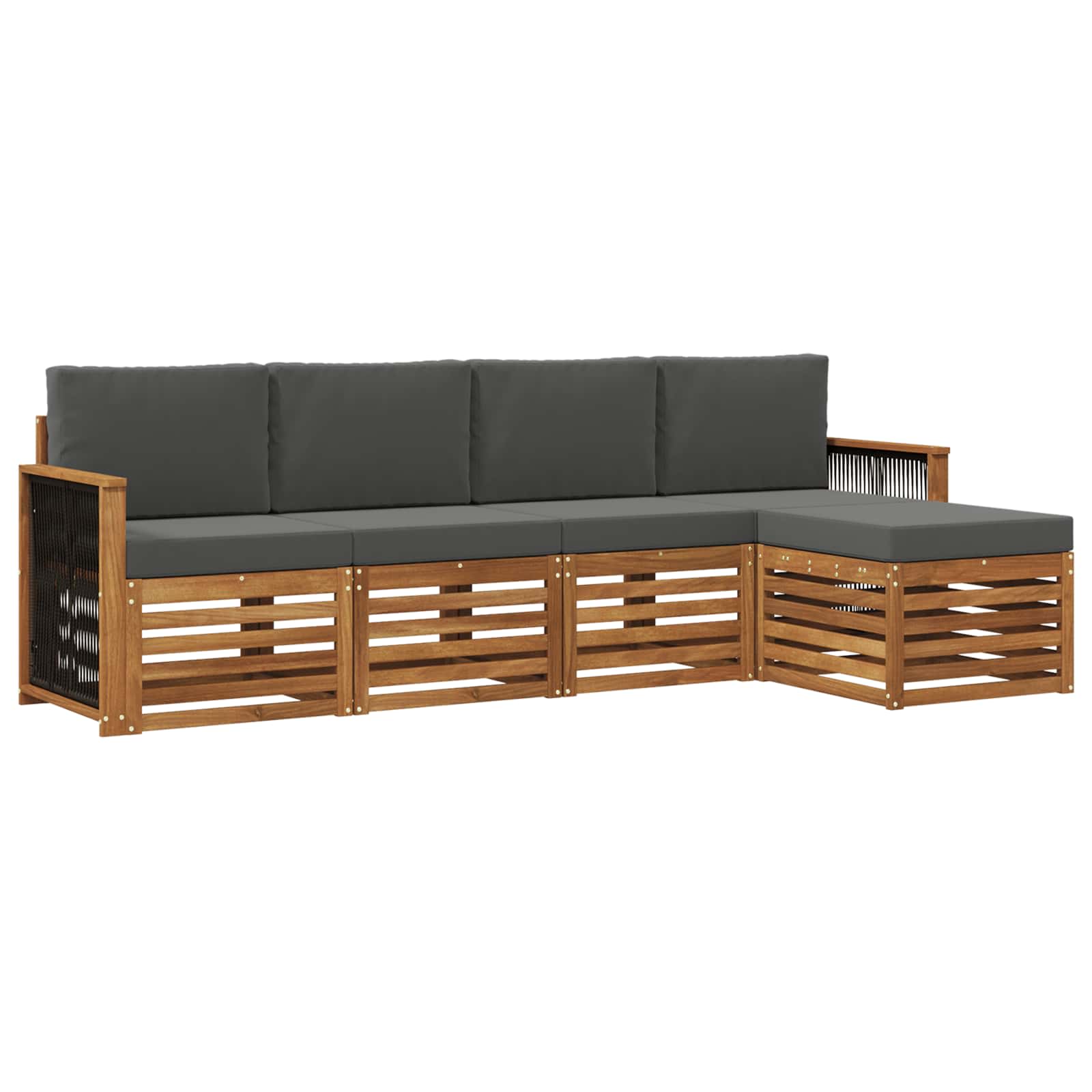 Ensemble de canapés d'extérieur 5 pcs Naturel et Anthracite - XIOS