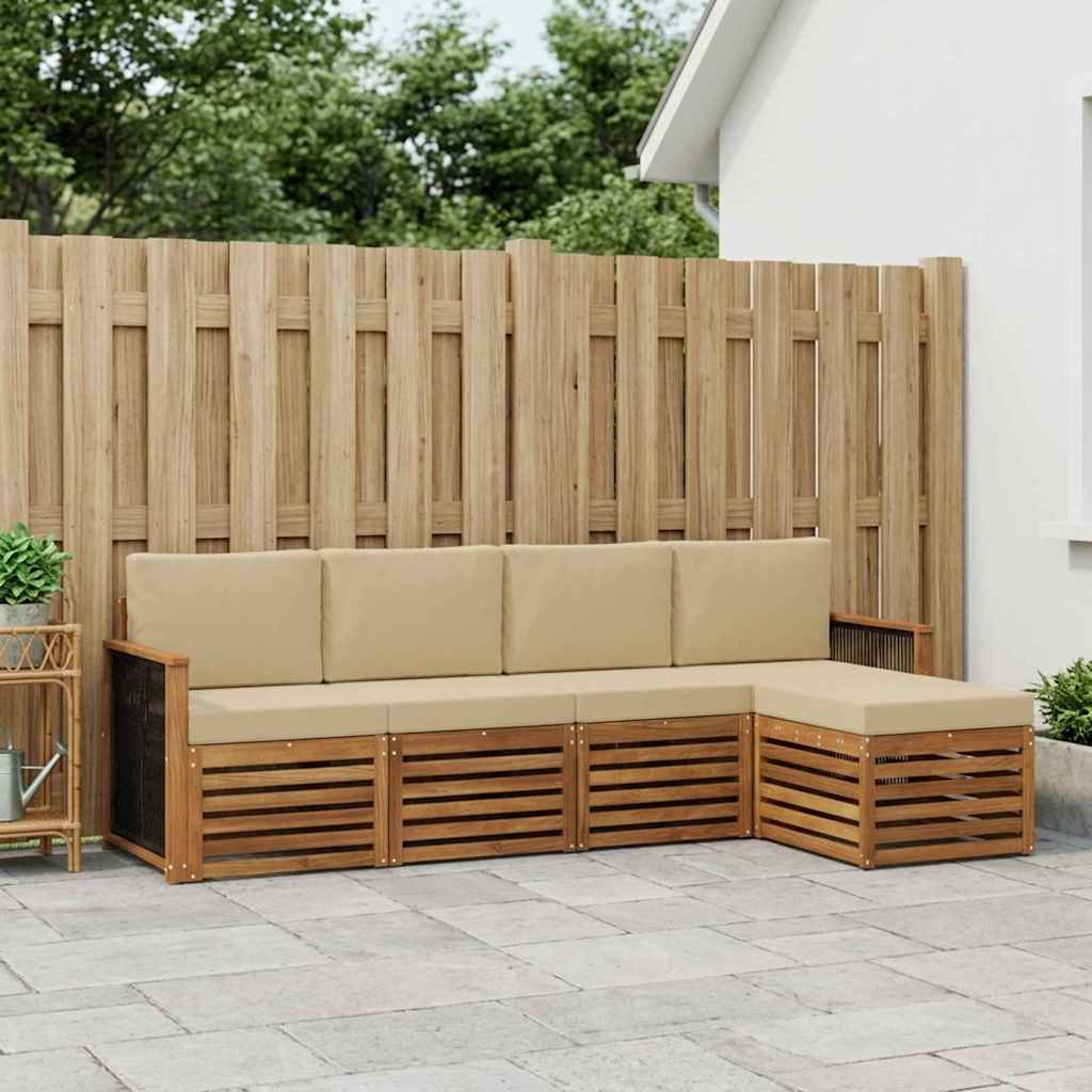 Ensemble de canapés d'extérieur 5 pcs Naturel et Beige - XIOS