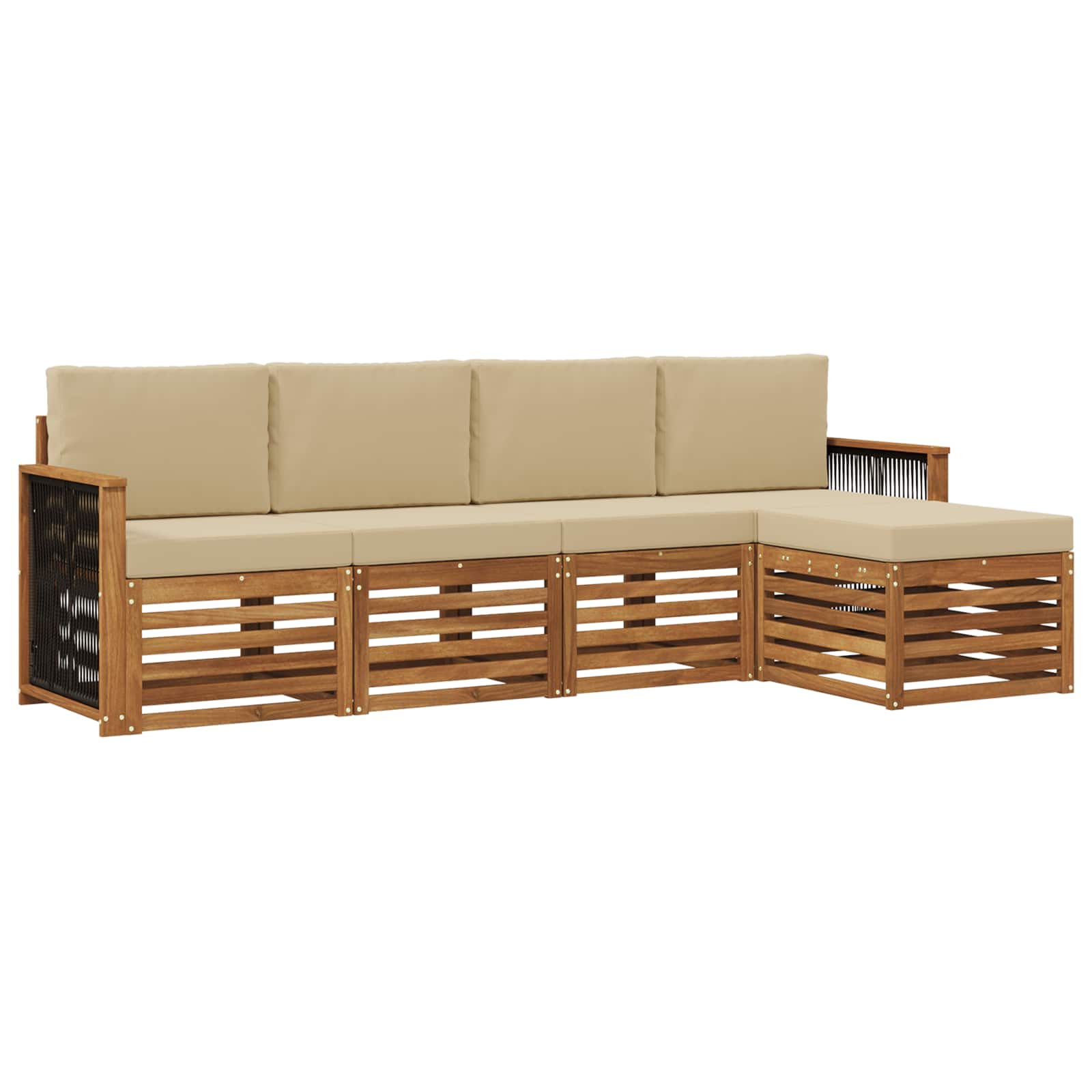 Ensemble de canapés d'extérieur 5 pcs Naturel et Beige - XIOS