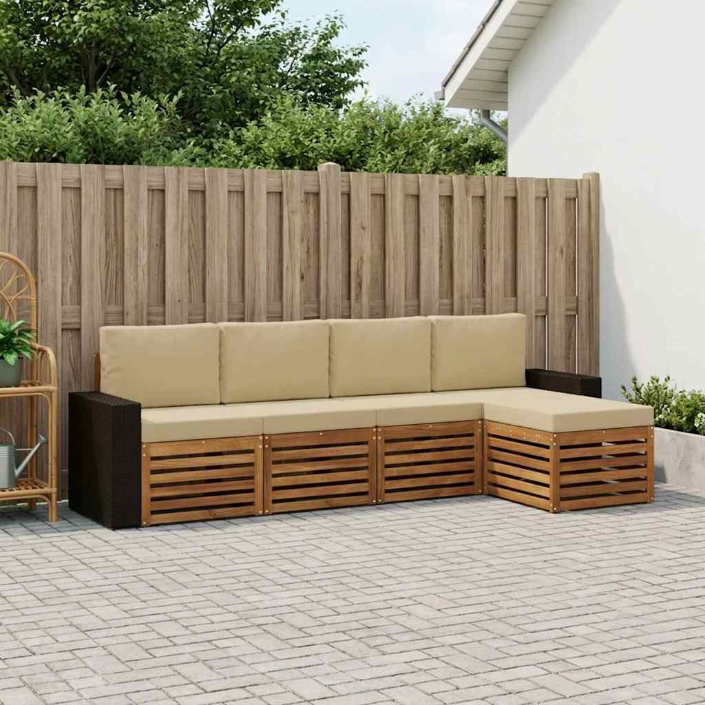 Ensemble de canapés d'extérieur 5 pcs Naturel et Beige - XIOS