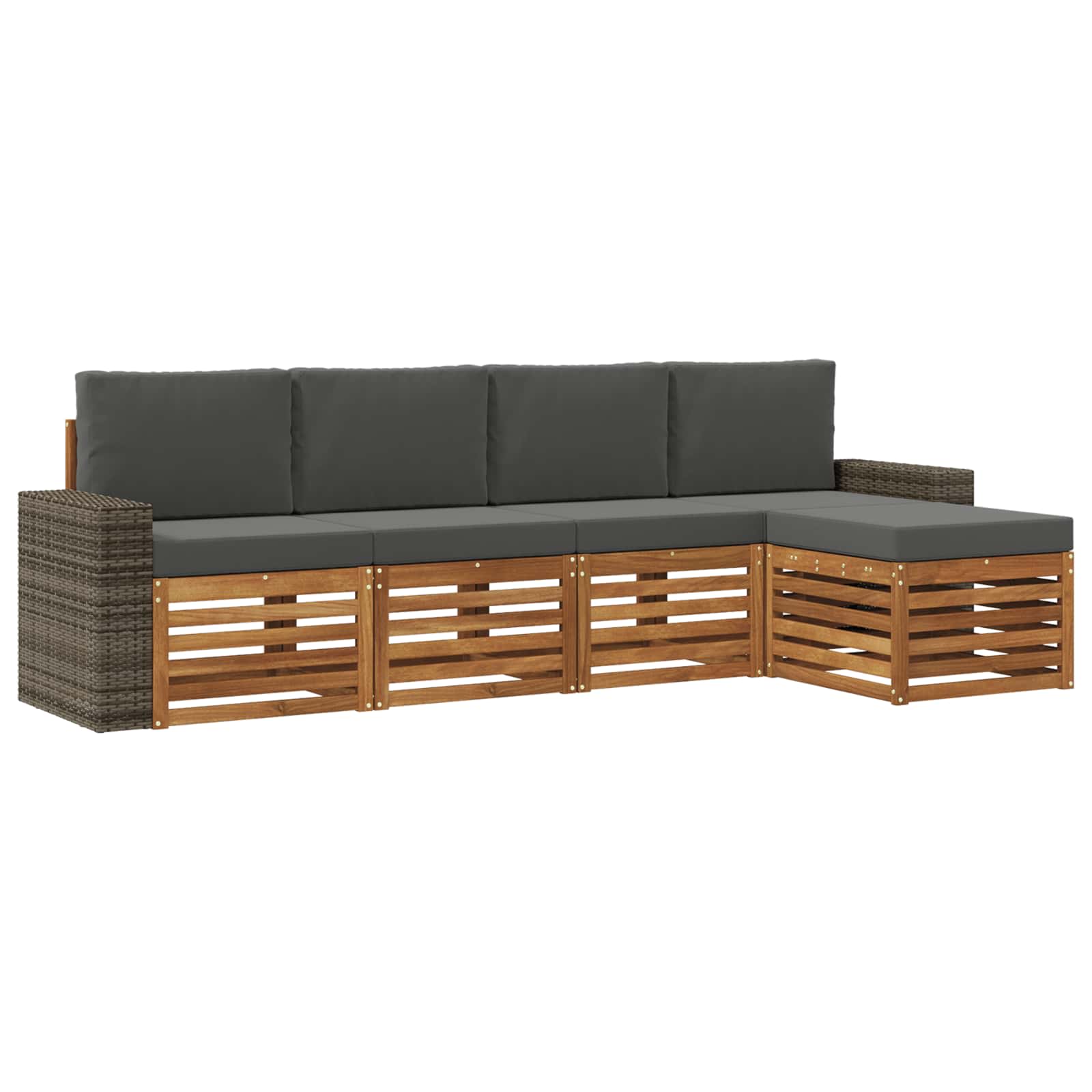 Ensemble de canapés d'extérieur 5 pcs Naturel et Anthracite - XIOS