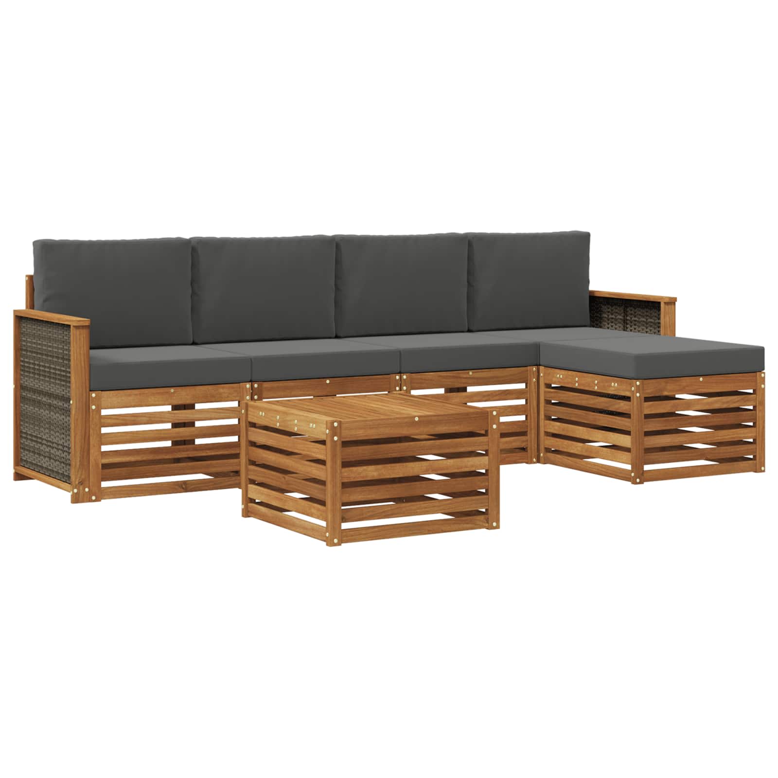 Ensemble de canapés d'extérieur 6 pcs Naturel et Anthracite - XIOS