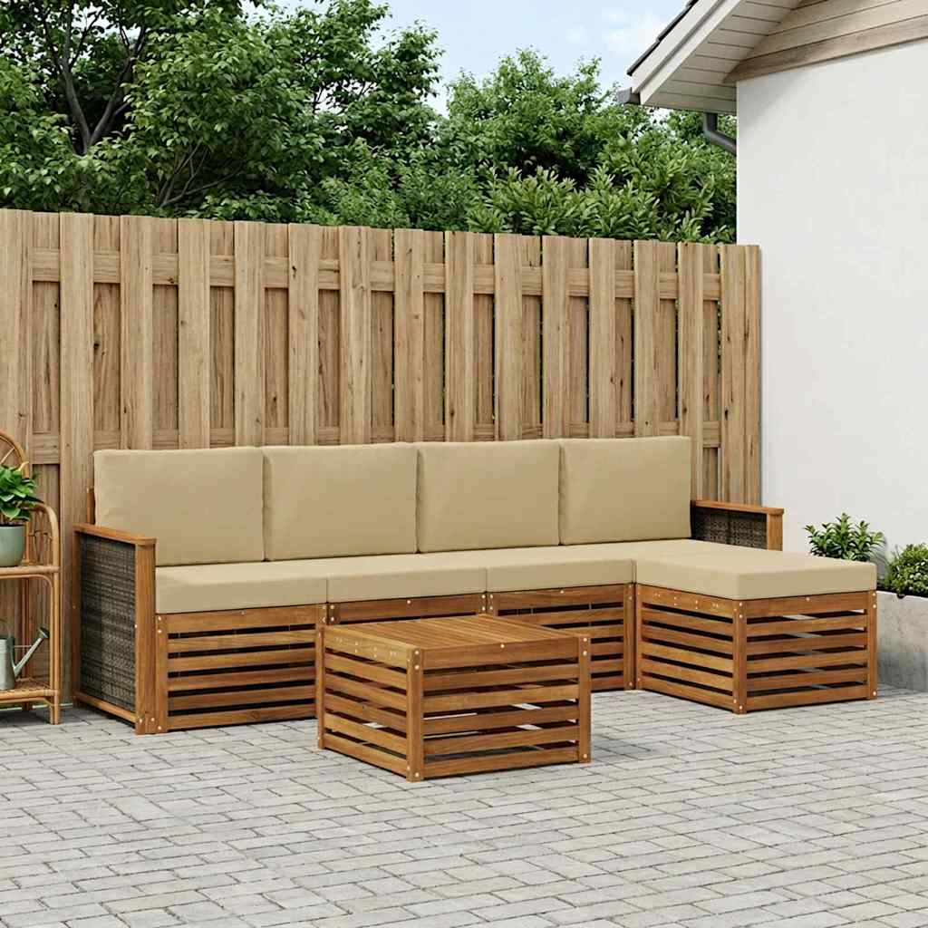 Ensemble de canapés d'extérieur 6 pcs Naturel et Beige - XIOS