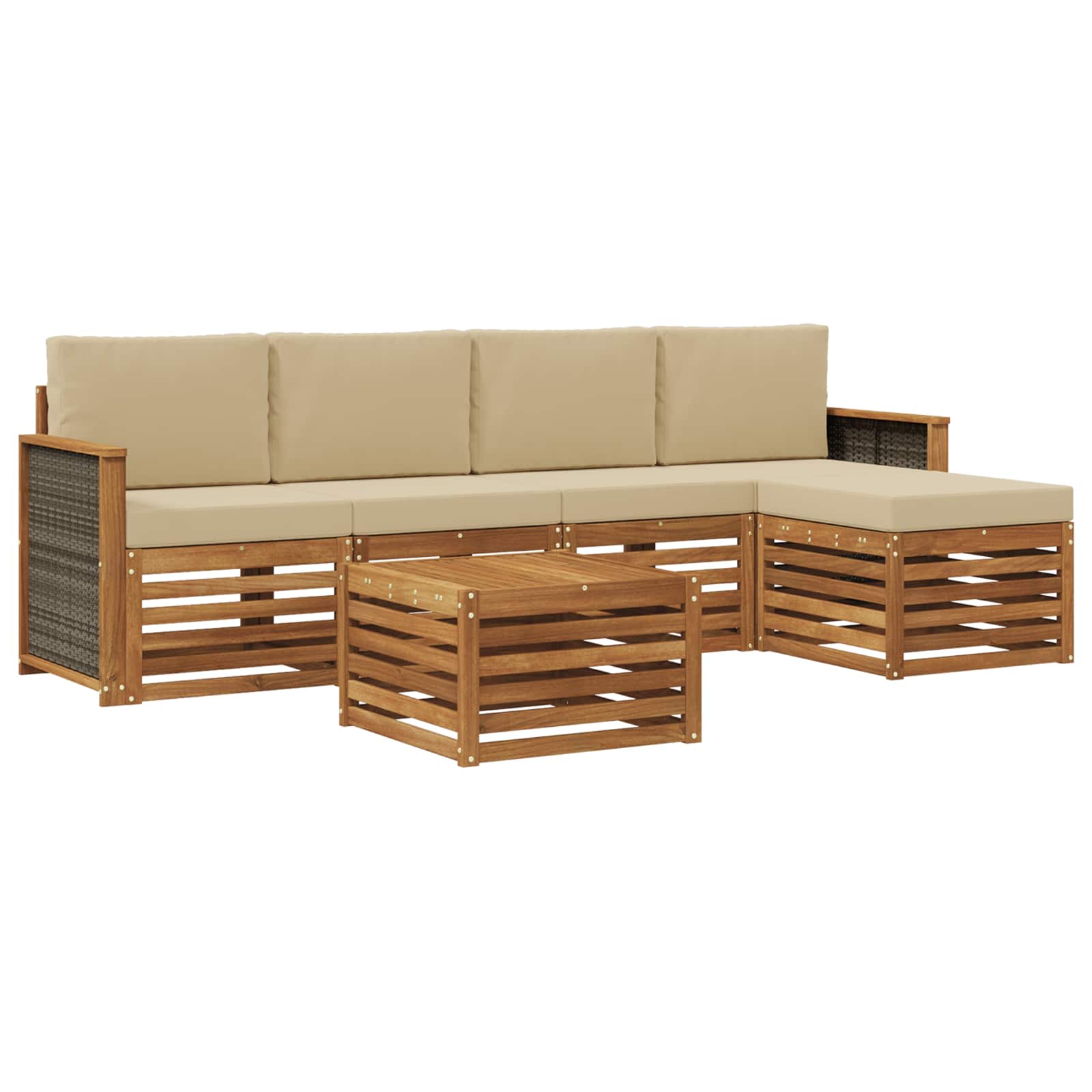 Ensemble de canapés d'extérieur 6 pcs Naturel et Beige - XIOS