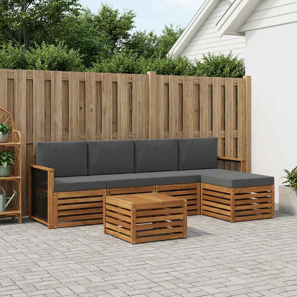 Ensemble de canapés d'extérieur 6 pcs Naturel et Anthracite - XIOS