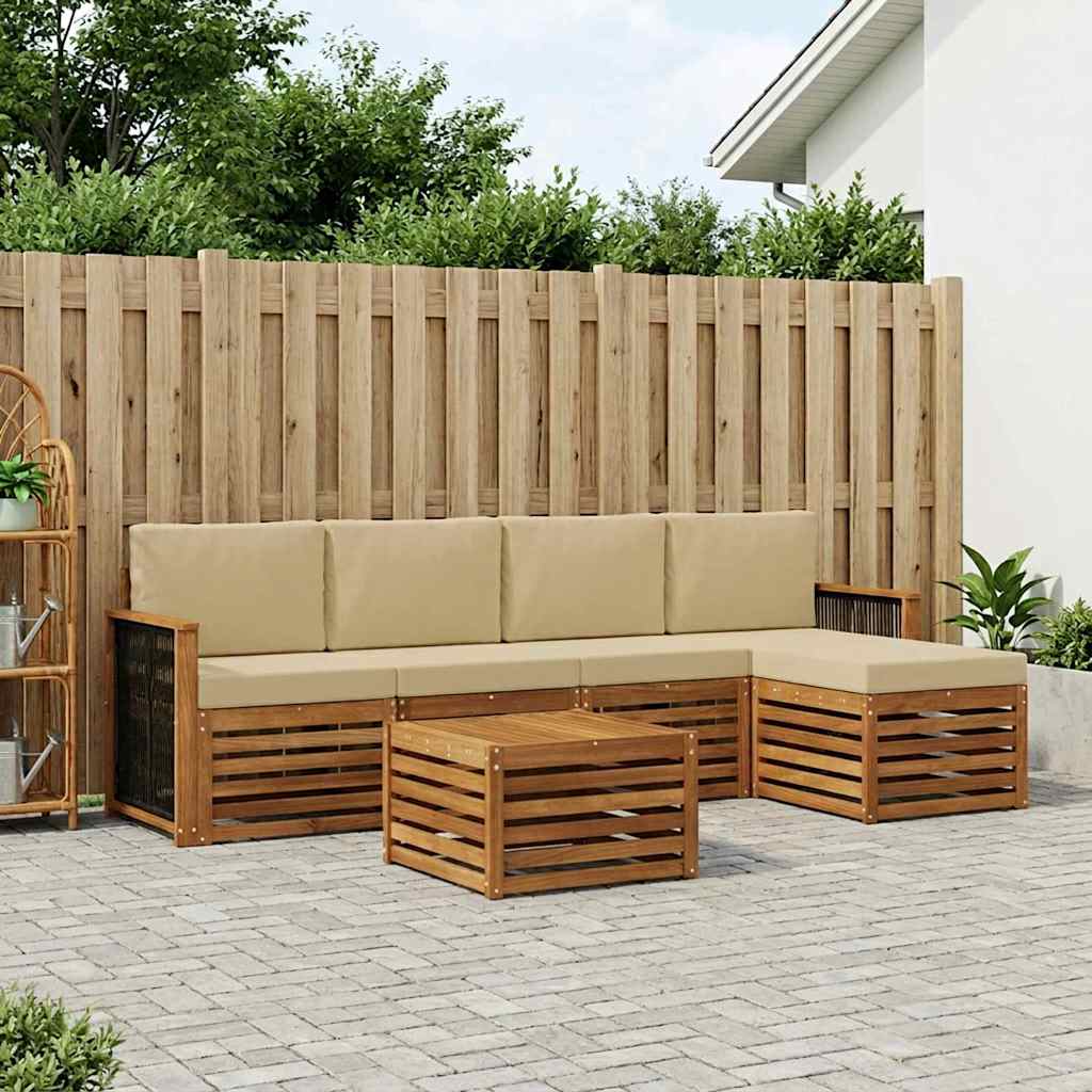 Ensemble de canapés d'extérieur 6 pcs Naturel et Beige - XIOS