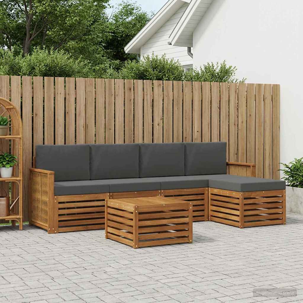 Ensemble de canapés d'extérieur 6 pcs Naturel et Anthracite - XIOS
