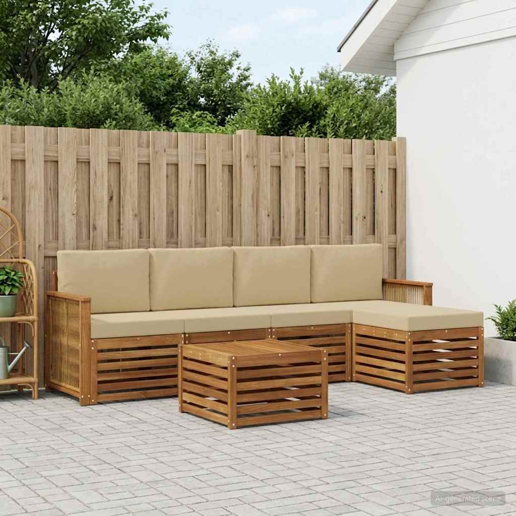 Ensemble de canapés d'extérieur 6 pcs Naturel et Beige - XIOS