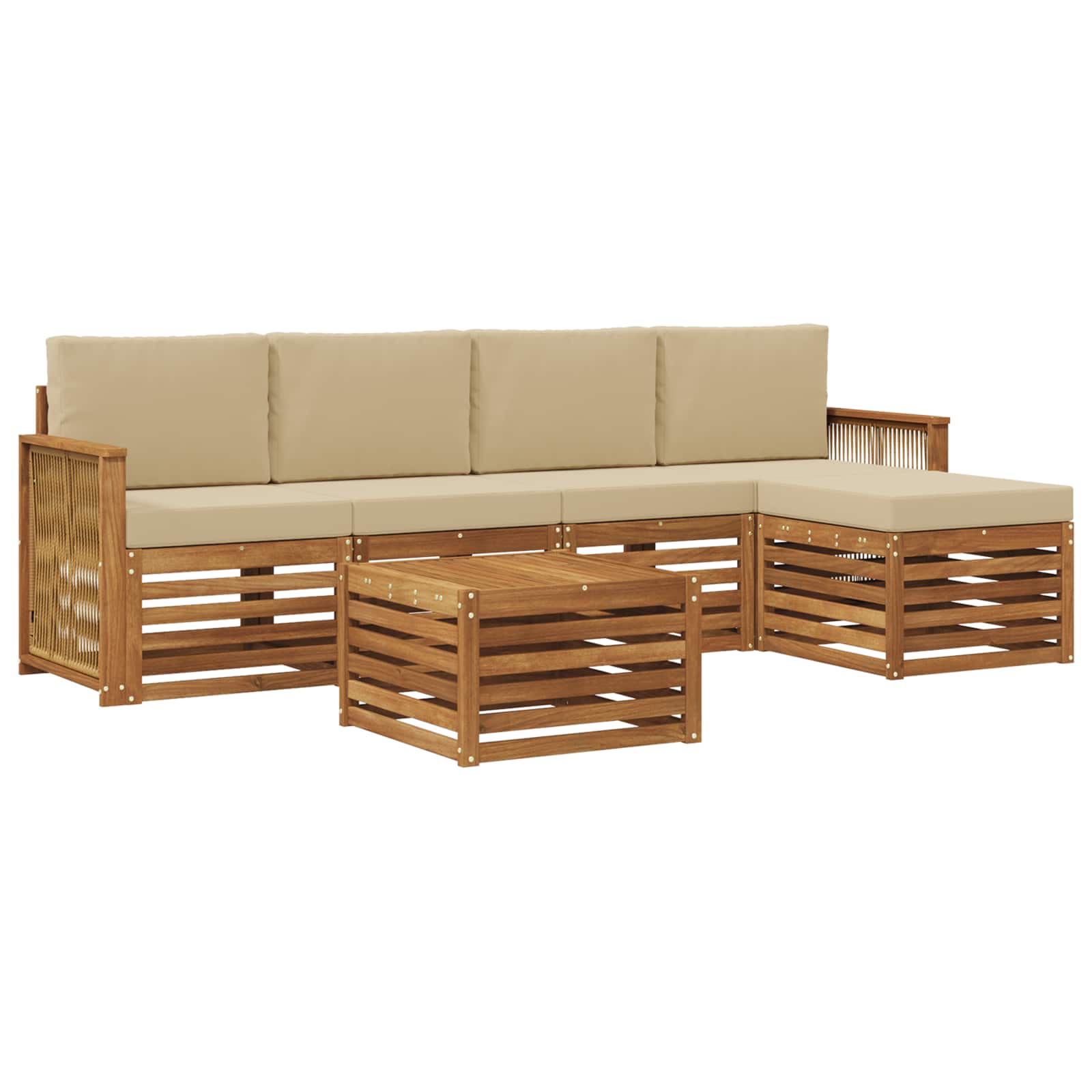 Ensemble de canapés d'extérieur 6 pcs Naturel et Beige - XIOS