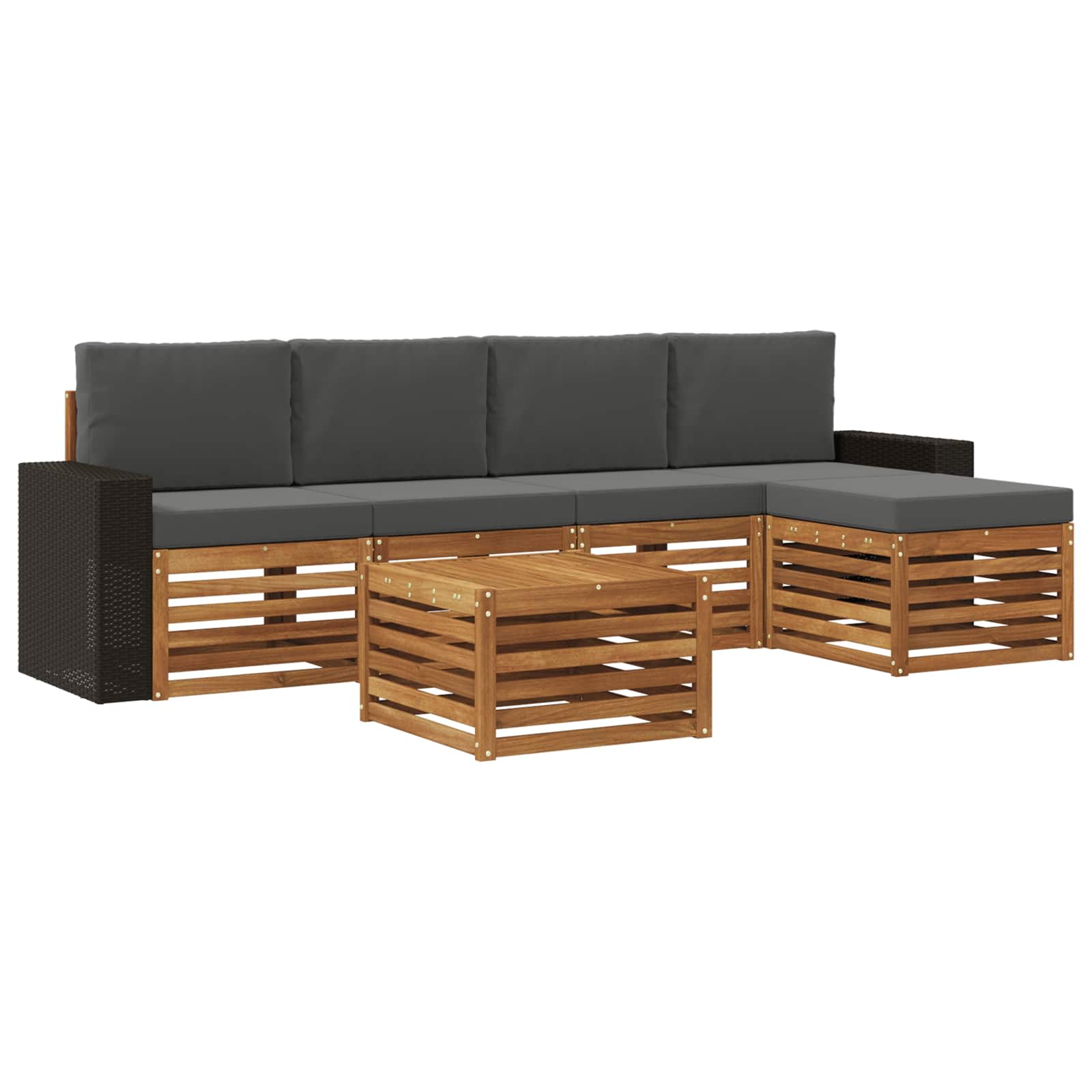 Ensemble de canapés d'extérieur 6 pcs Naturel et Anthracite - XIOS