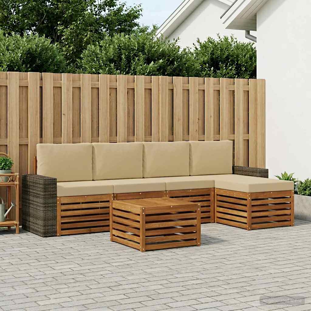 Ensemble de canapés d'extérieur 6 pcs Naturel et Beige - XIOS