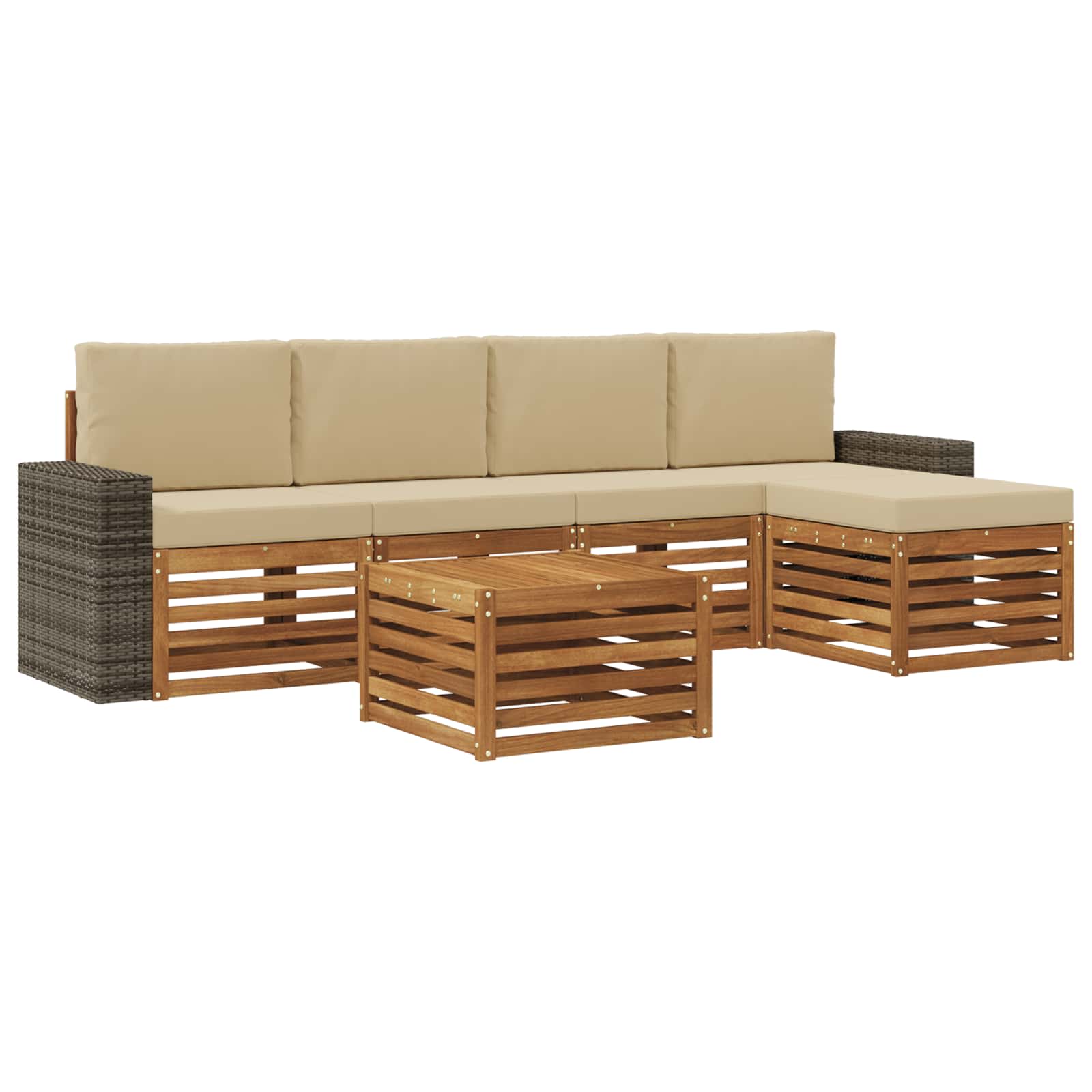 Ensemble de canapés d'extérieur 6 pcs Naturel et Beige - XIOS