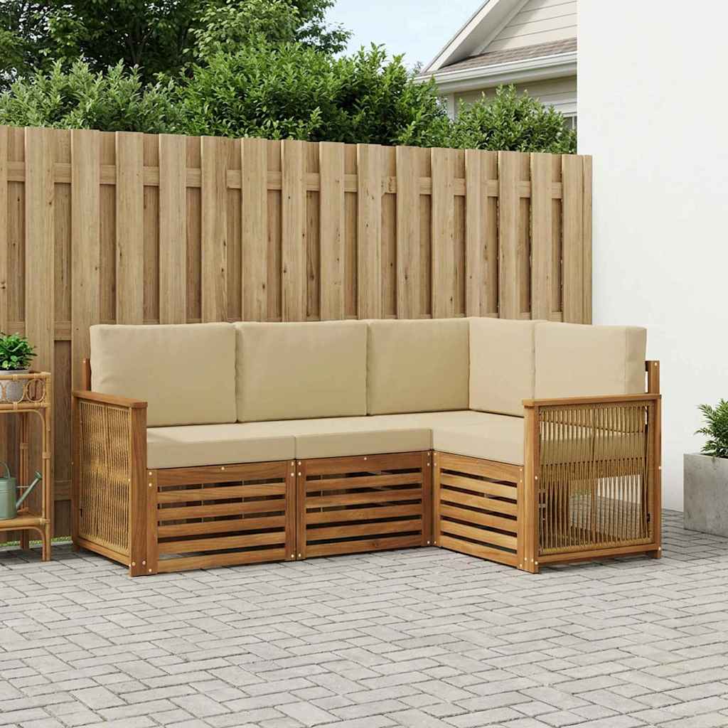 Ensembles de canapés avec coussin 4 pcs Bois d'Acacia Massif - XIOS