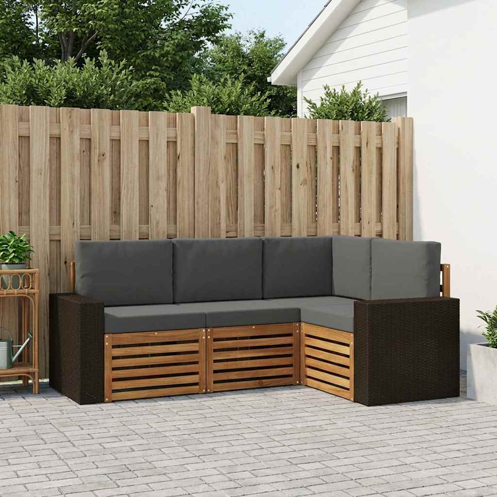Ensemble de canapés d'extérieur 4 pc Polyester
