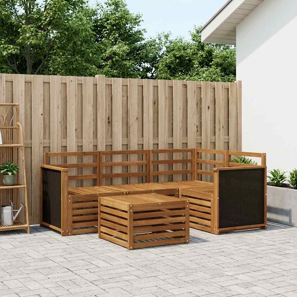 Ensemble de canapés d'extérieur 5 pc Naturel Polyester