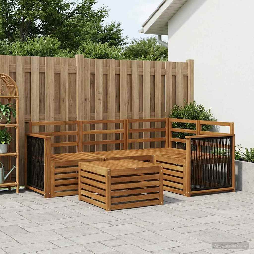 Ensemble de canapés d'extérieur 5 pc Naturel Polyester
