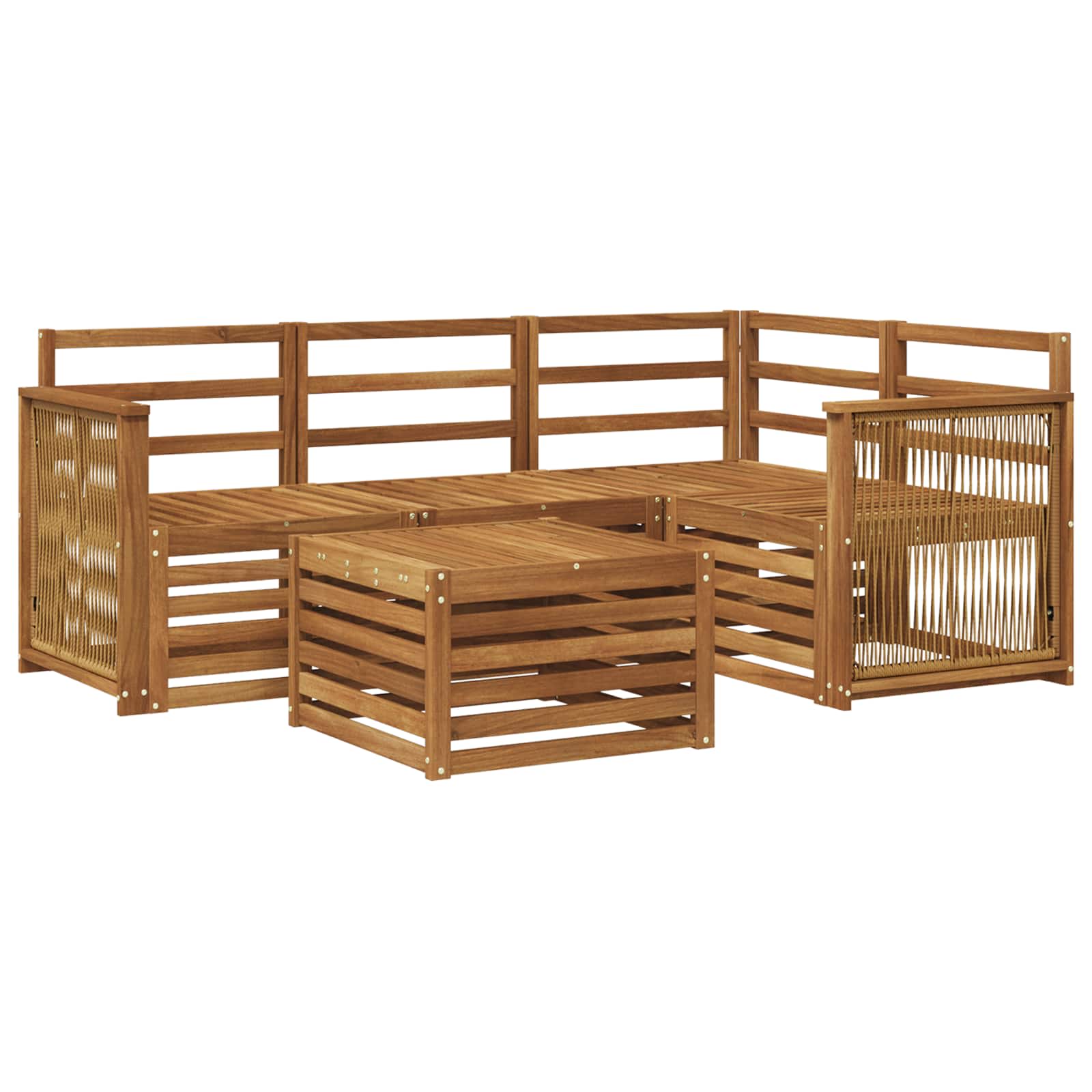 Ensemble de canapés d'extérieur 5 pc Naturel Polyester