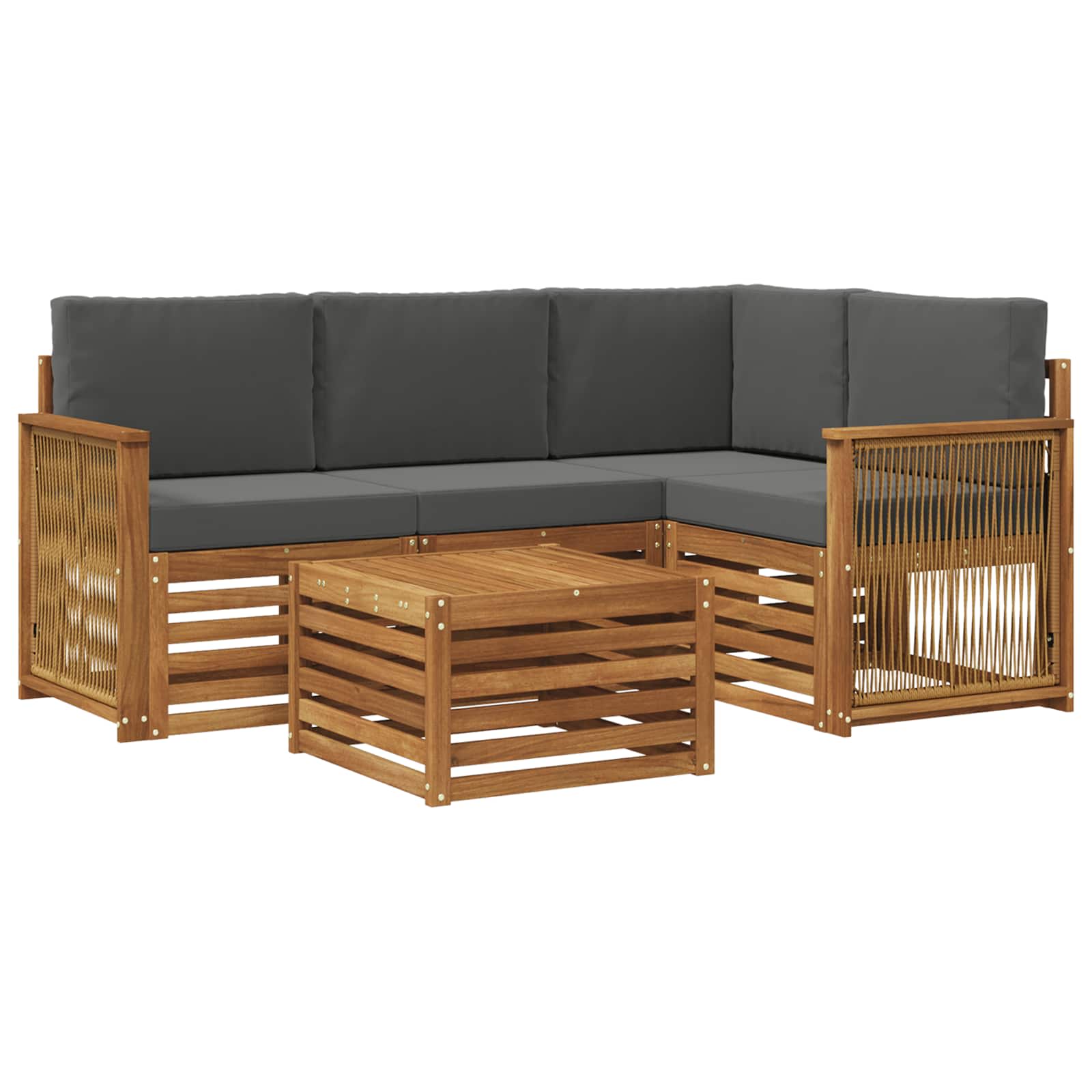 Ensemble de canapés d'extérieur 5 pcs Naturel et Anthracite - XIOS