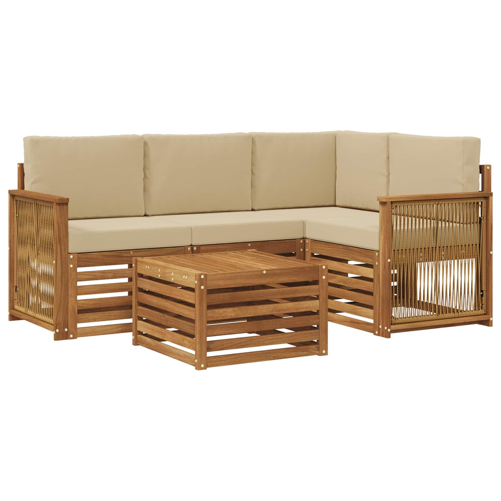 Ensemble de canapés d'extérieur 5 pcs Naturel et Beige - XIOS
