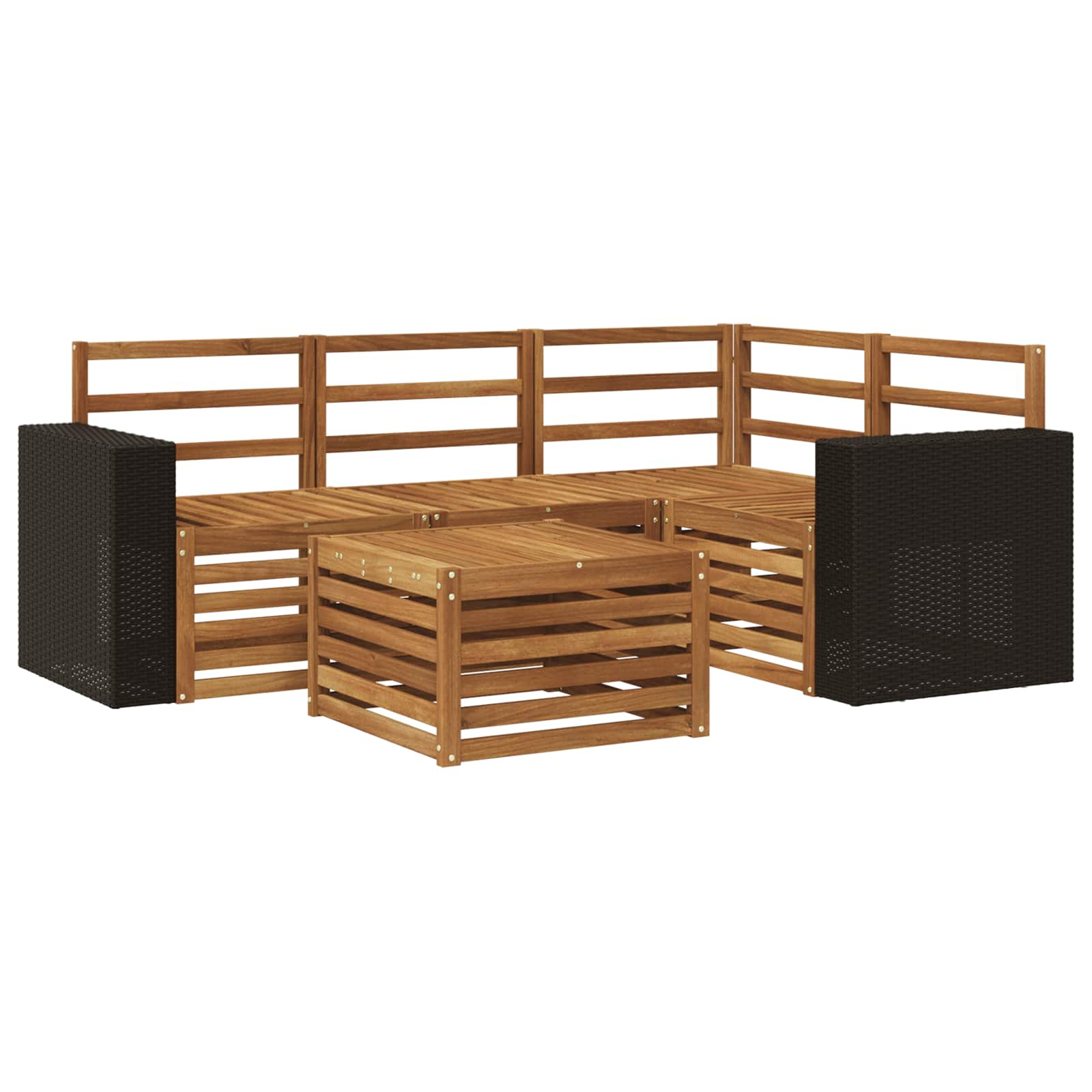 Ensemble de canapés d'extérieur 5 pc Naturel Polyester