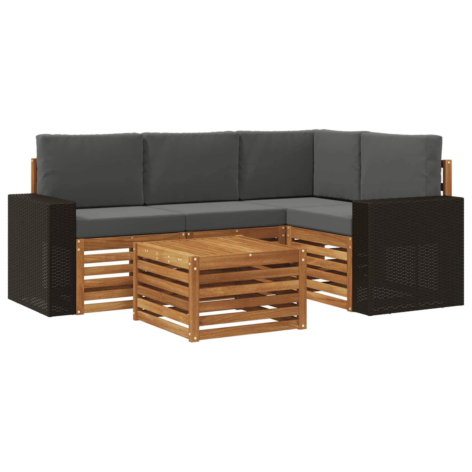 Ensemble de canapés d'extérieur 5 pcs Naturel et Anthracite - XIOS