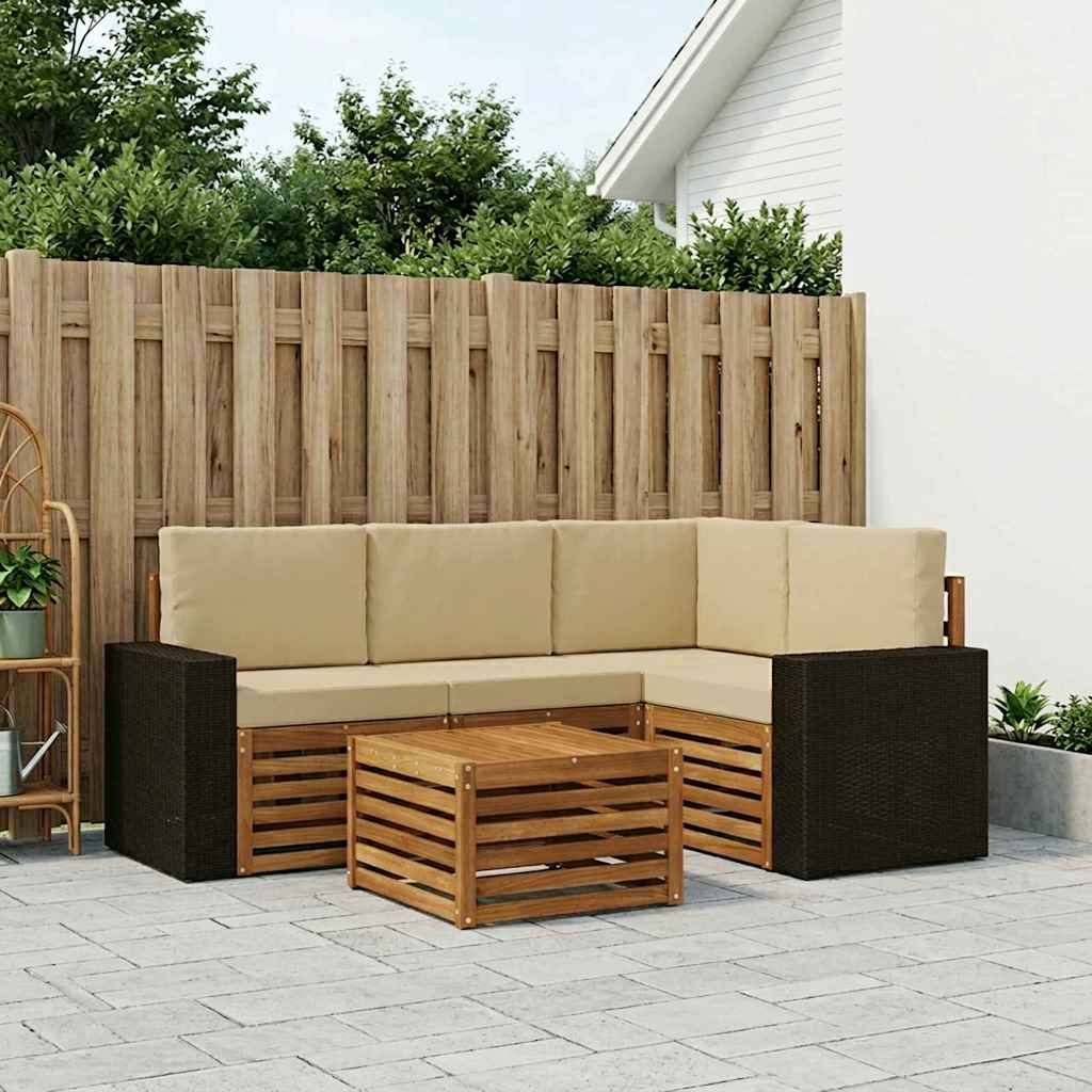 Ensemble de canapés d'extérieur 5 pcs Naturel et Beige - XIOS