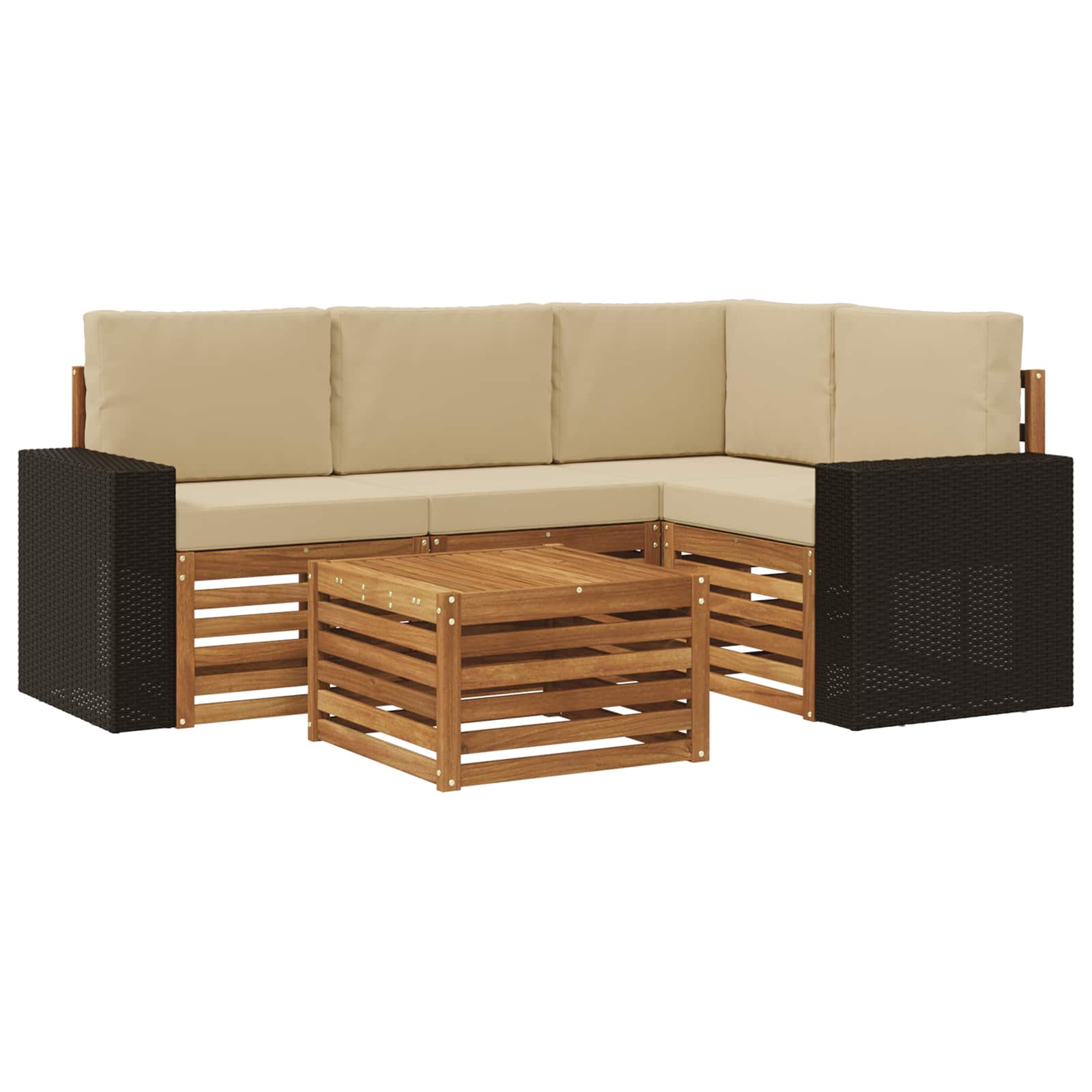 Ensemble de canapés d'extérieur 5 pcs Naturel et Beige - XIOS
