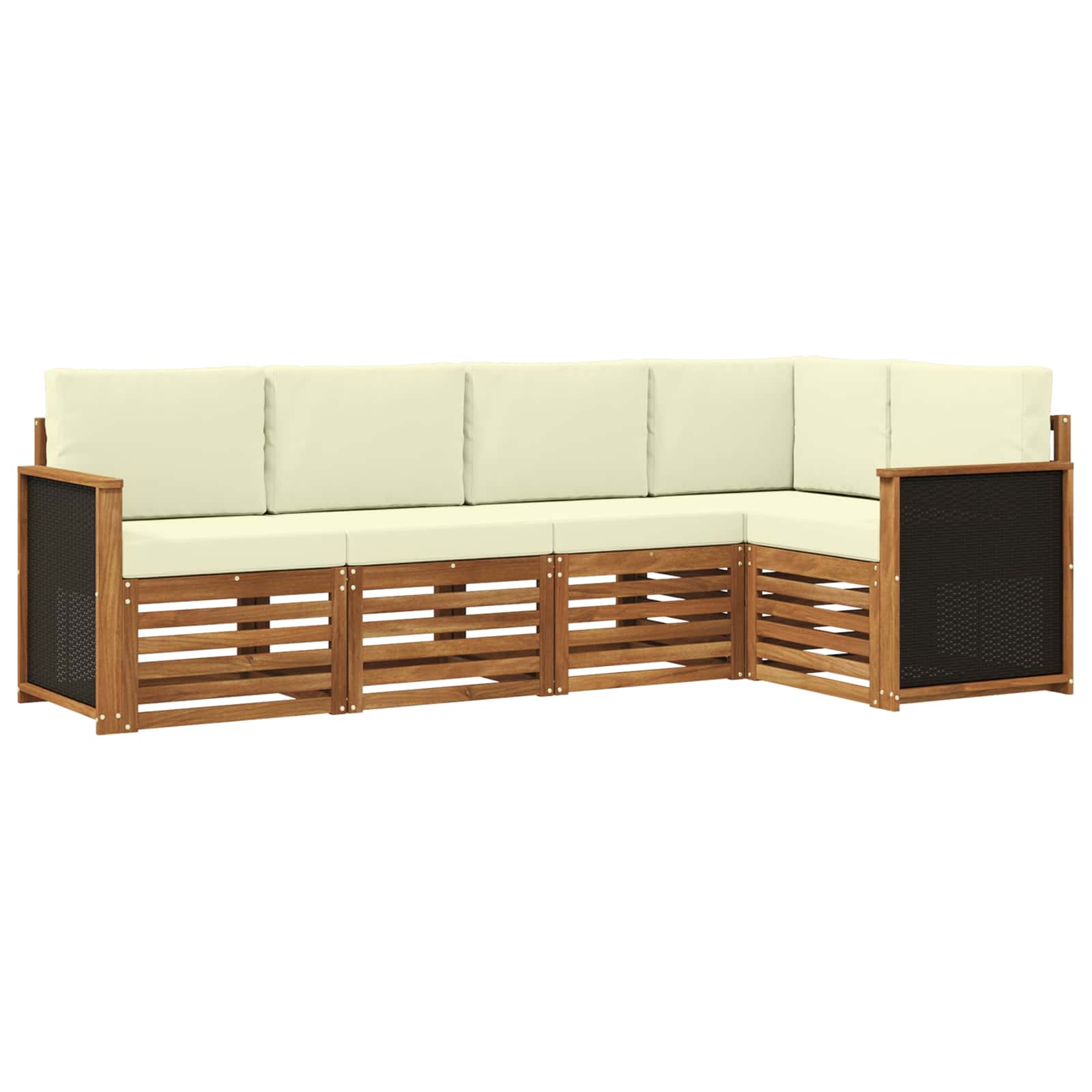 Ensemble de canapé d'angle avec coussin 4 pcs Naturel et Crème - XIOS