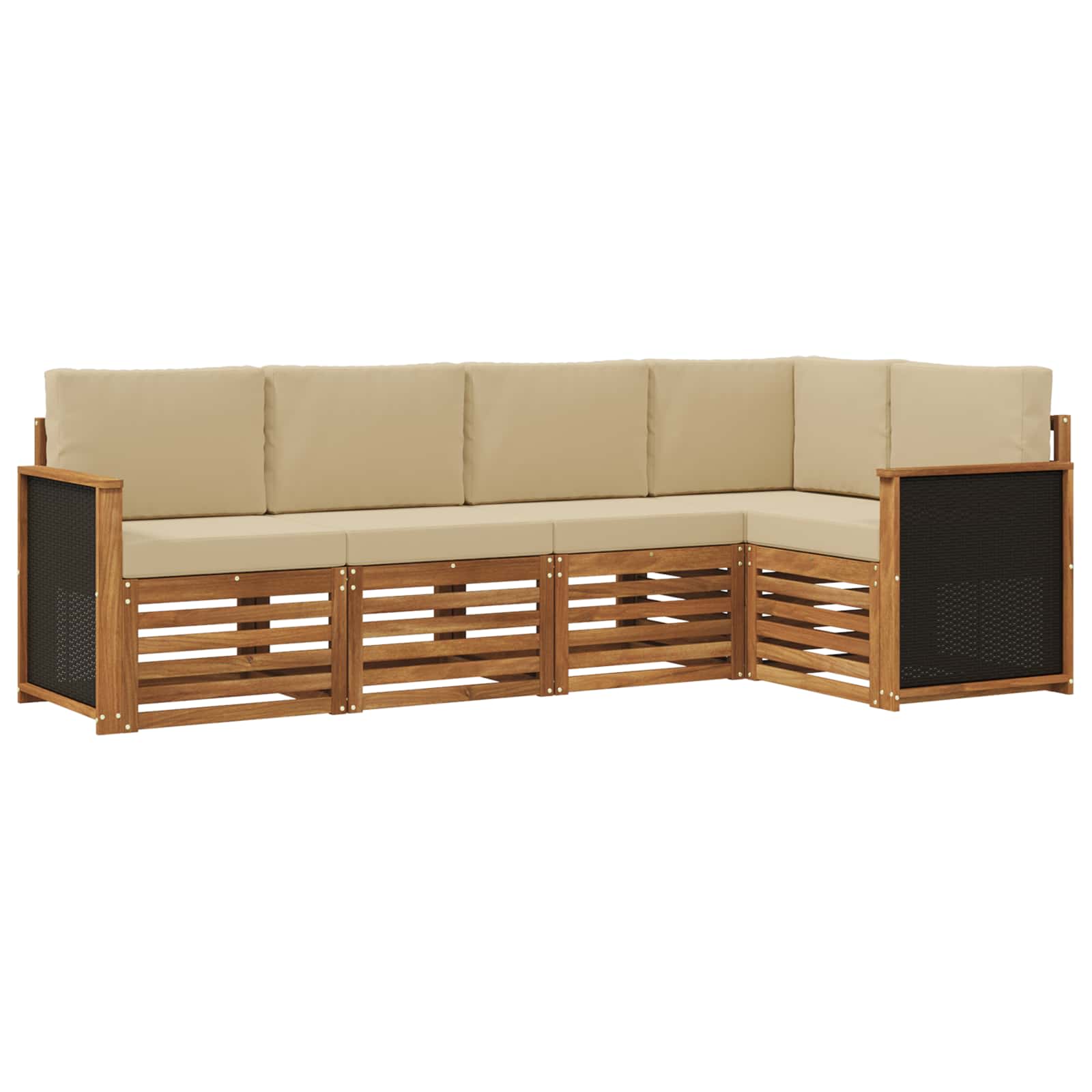 Ensemble de canapé d'angle avec coussin 4 pcs Naturel - XIOS