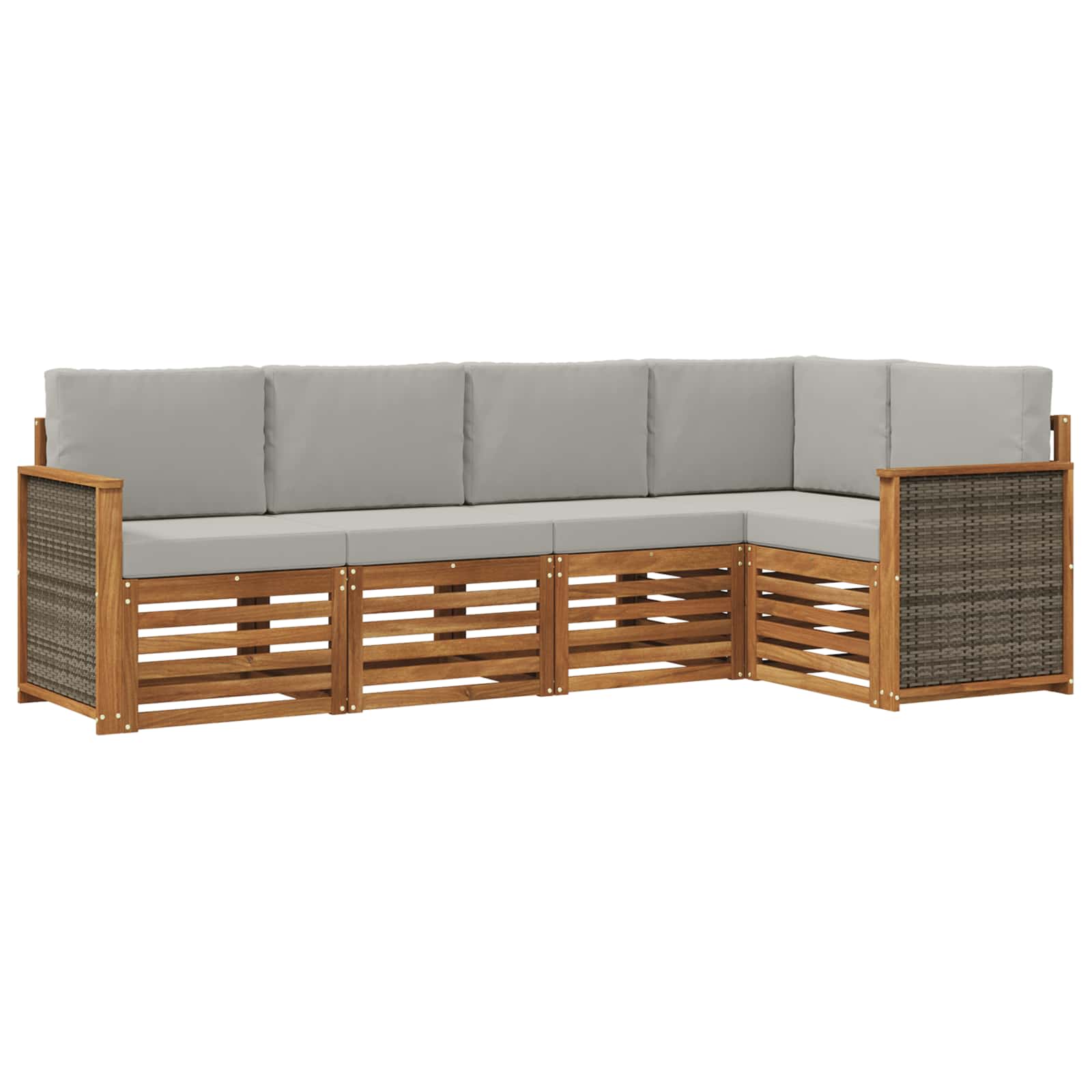 Ensemble de canapé d'angle 4 pcs Naturel et gris clair - XIOS
