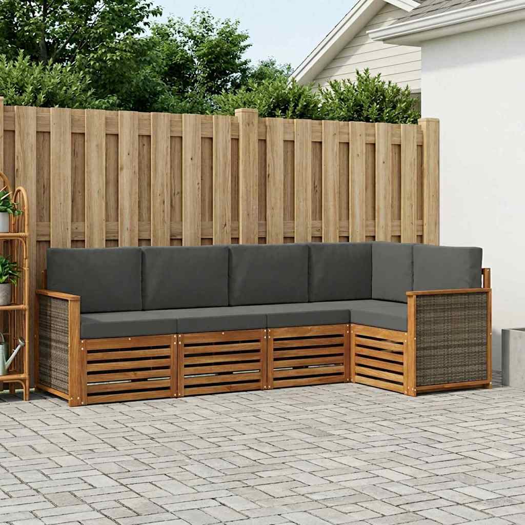 Ensemble de canapé d'angle 4 pcs Naturel et Anthracite - XIOS